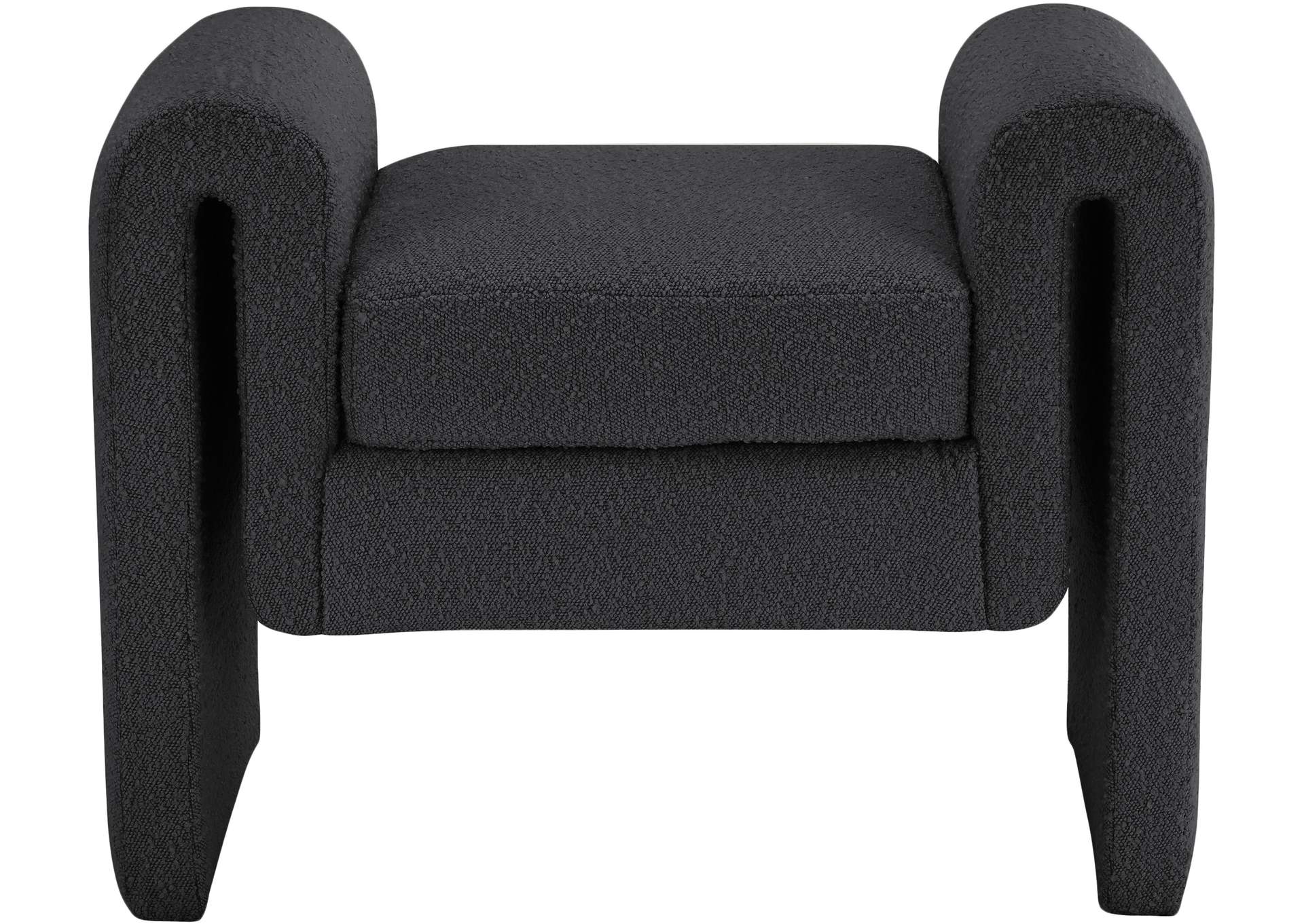 Stylus Black Boucle Fabric Bench,Meridian Furniture