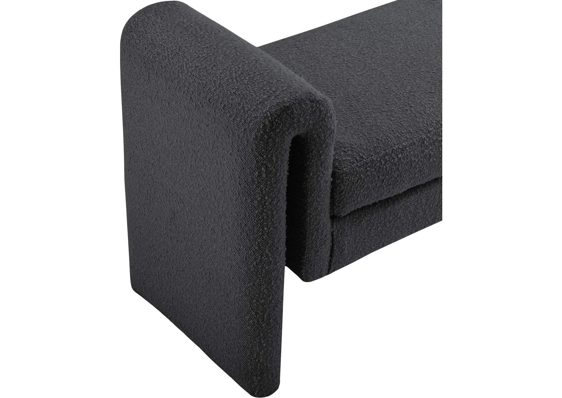 Stylus Black Boucle Fabric Bench,Meridian Furniture