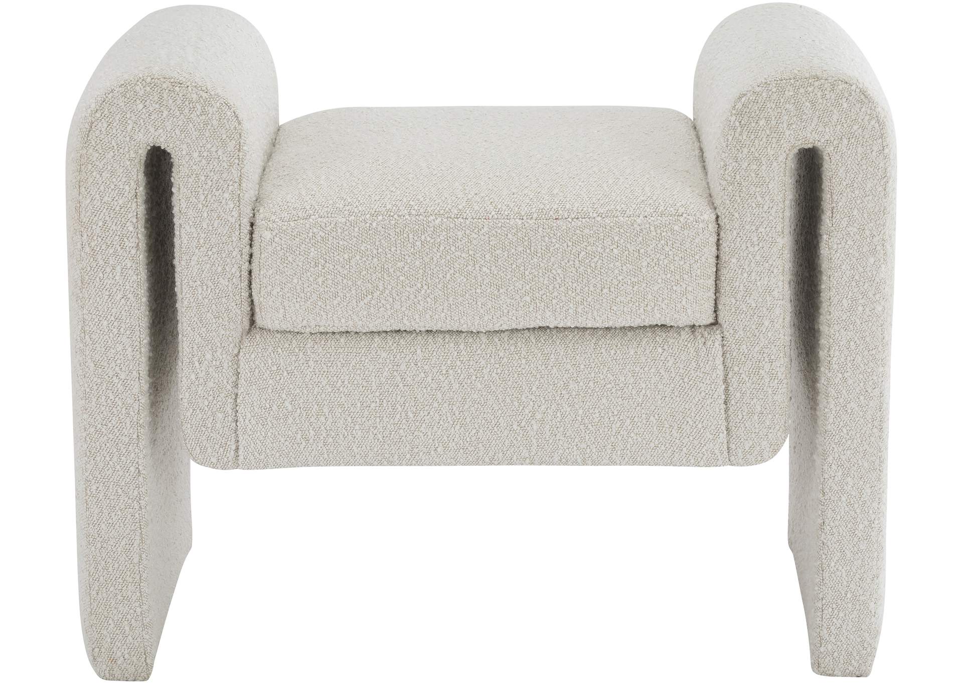 Stylus Cream Boucle Fabric Bench,Meridian Furniture