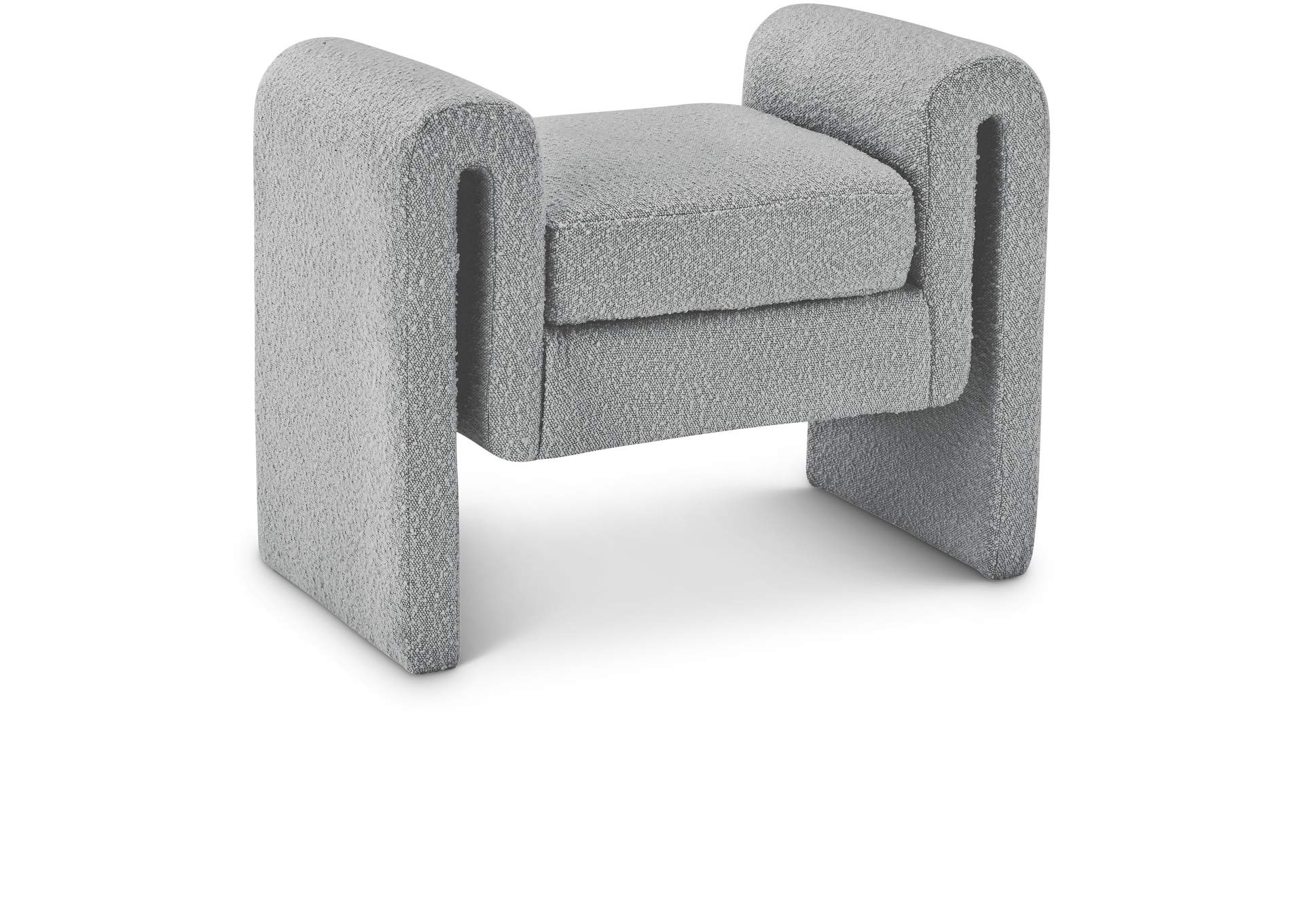 Stylus Grey Boucle Fabric Bench,Meridian Furniture