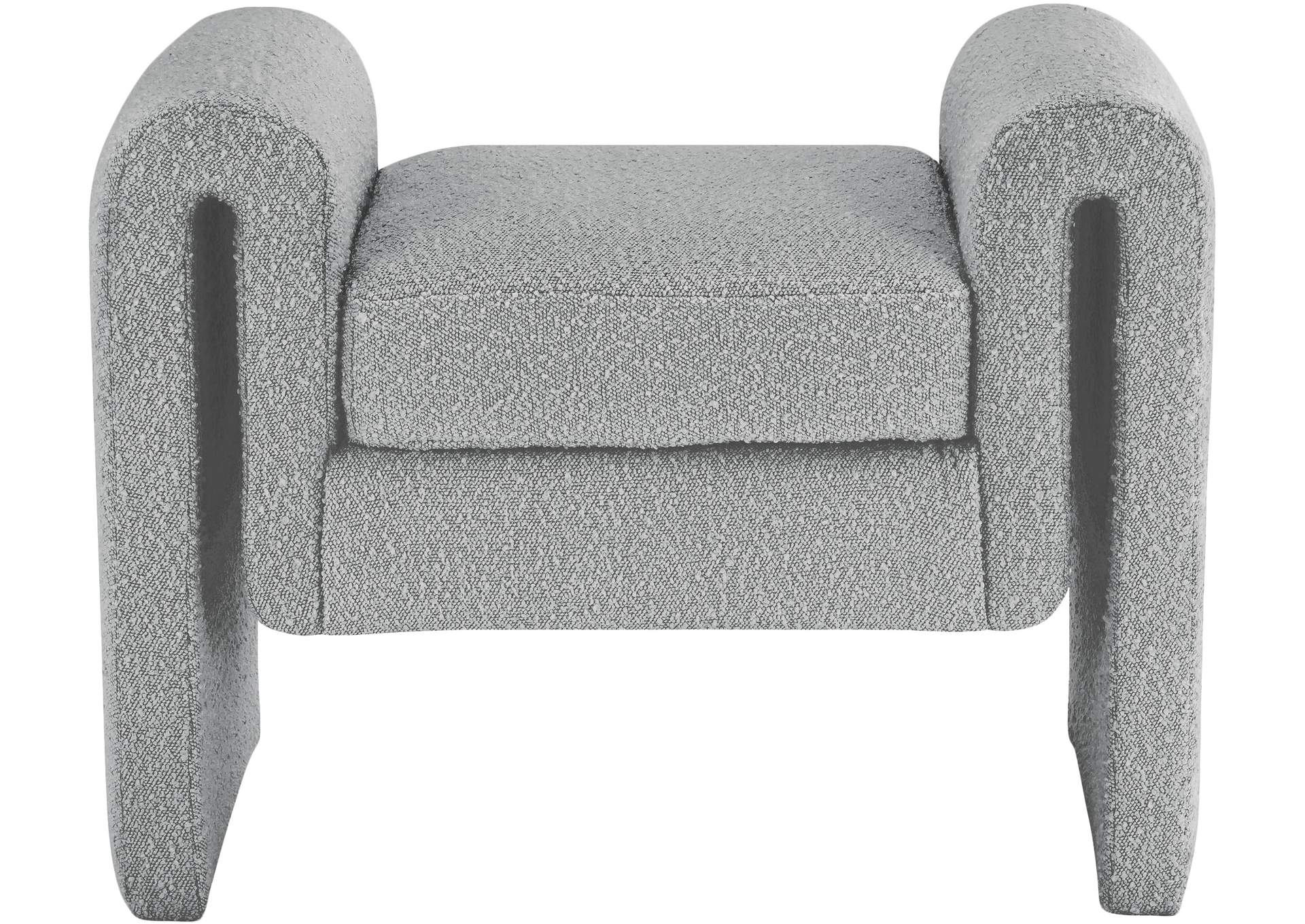 Stylus Grey Boucle Fabric Bench,Meridian Furniture