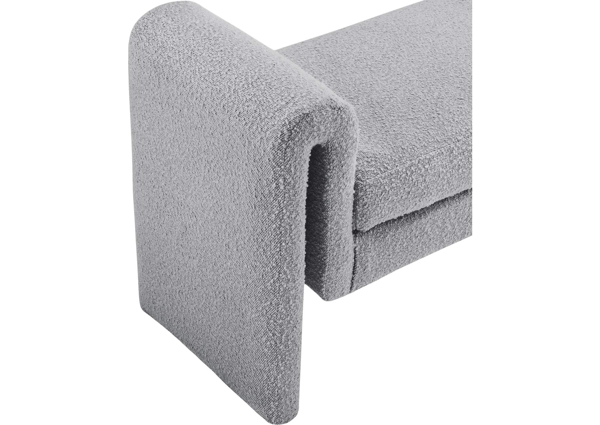 Stylus Grey Boucle Fabric Bench,Meridian Furniture