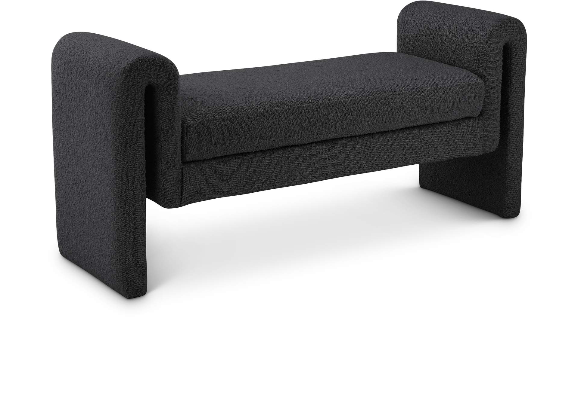 Stylus Black Boucle Fabric Bench,Meridian Furniture