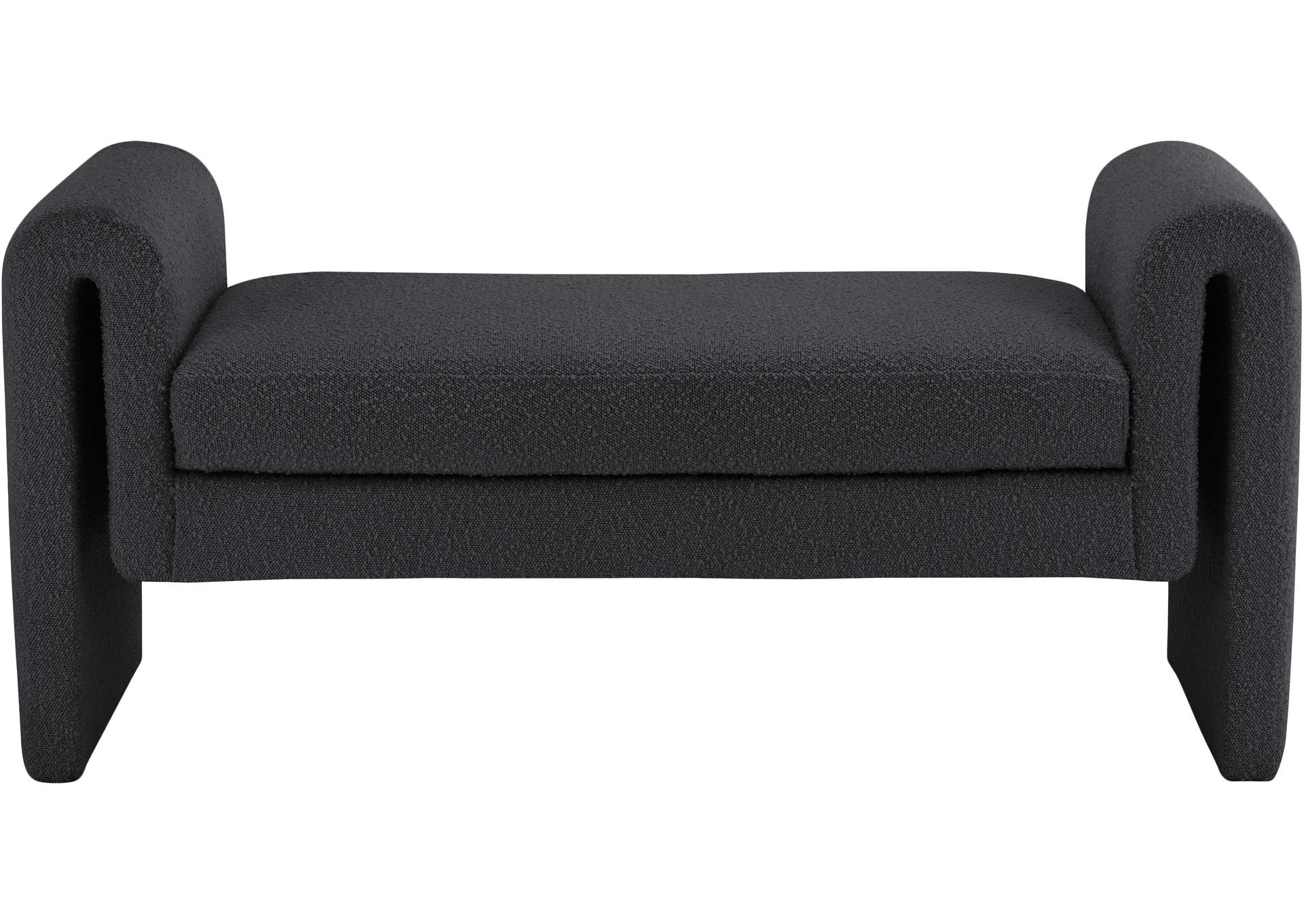 Stylus Black Boucle Fabric Bench,Meridian Furniture