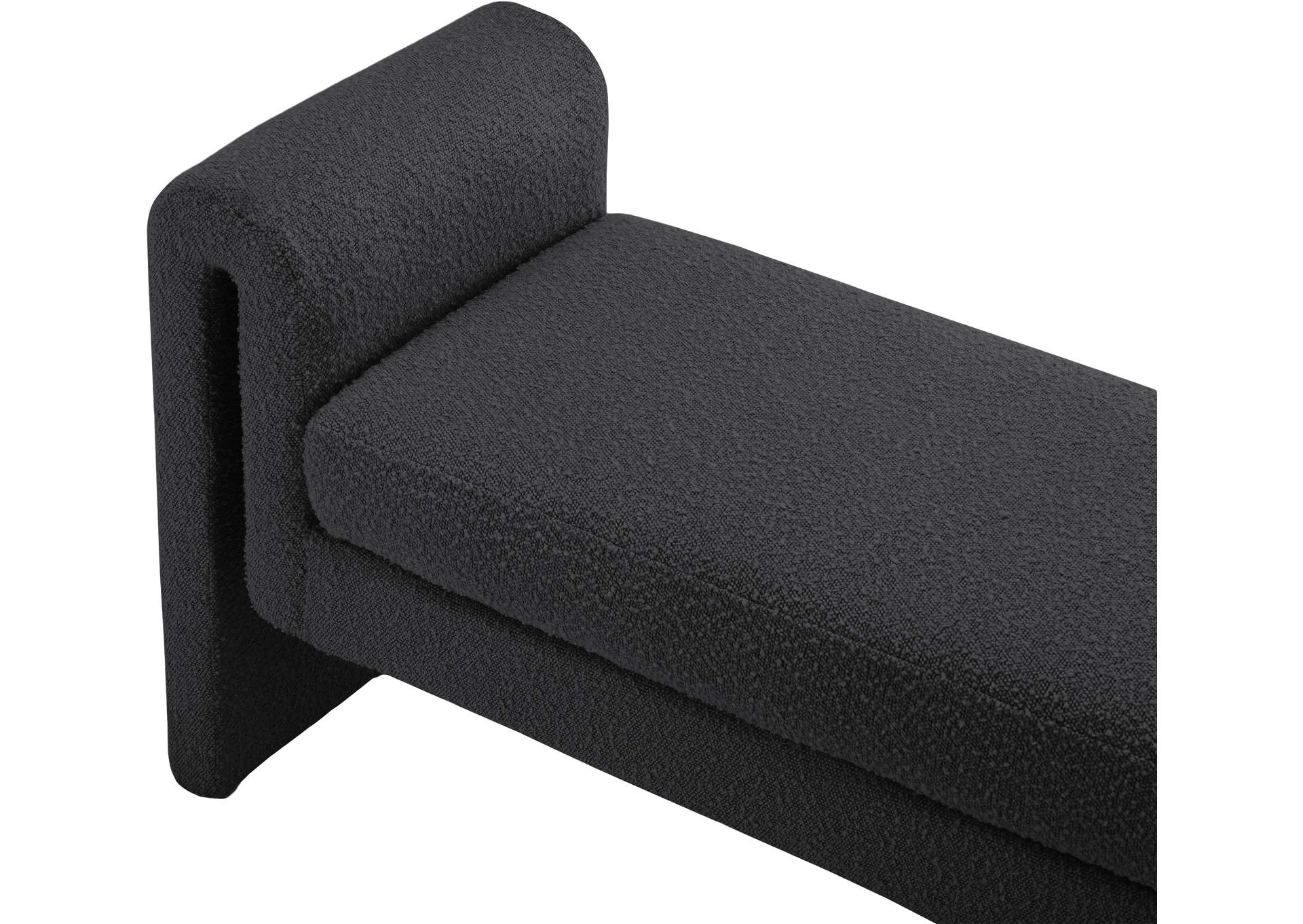 Stylus Black Boucle Fabric Bench,Meridian Furniture