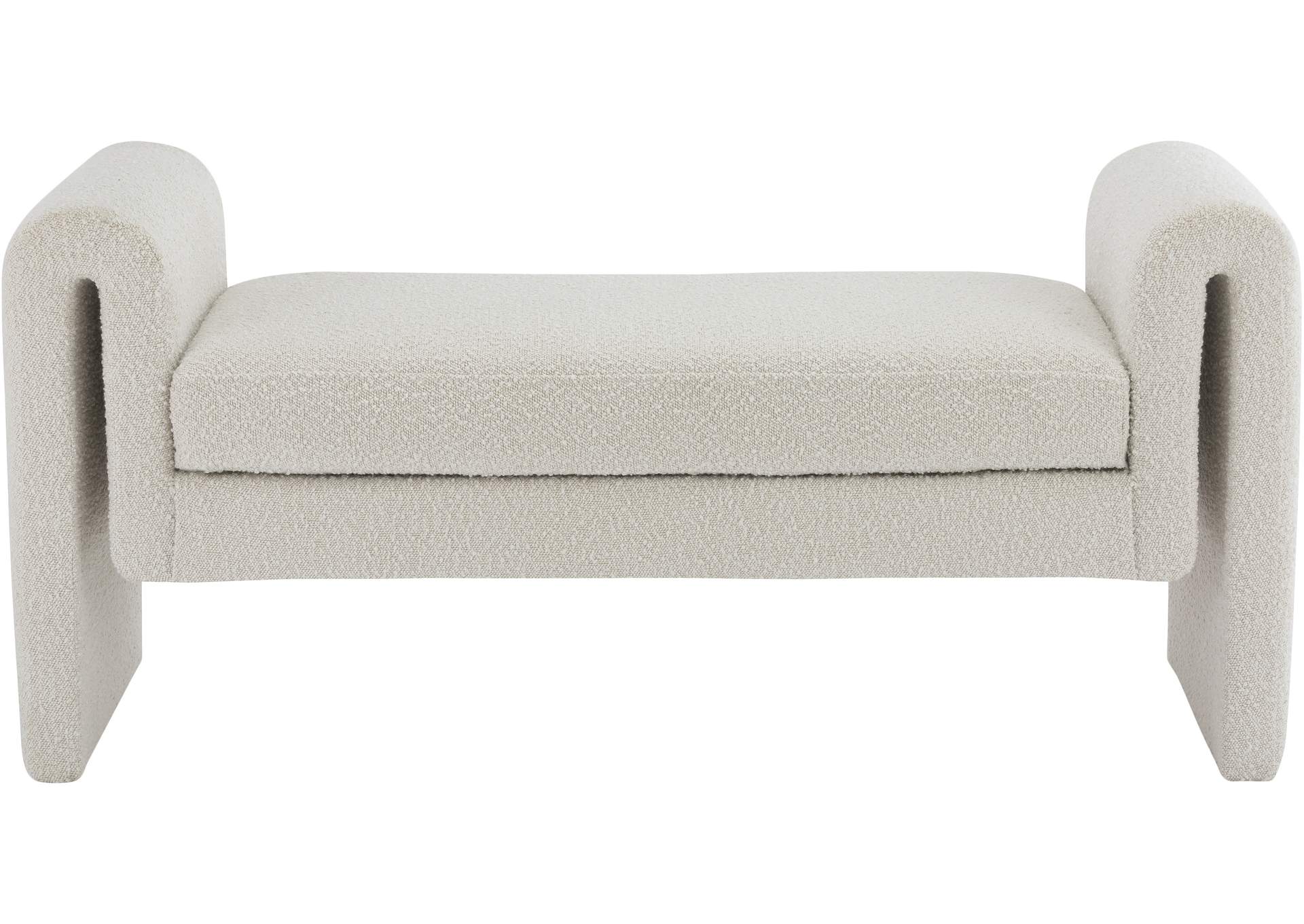 Stylus Cream Boucle Fabric Bench,Meridian Furniture