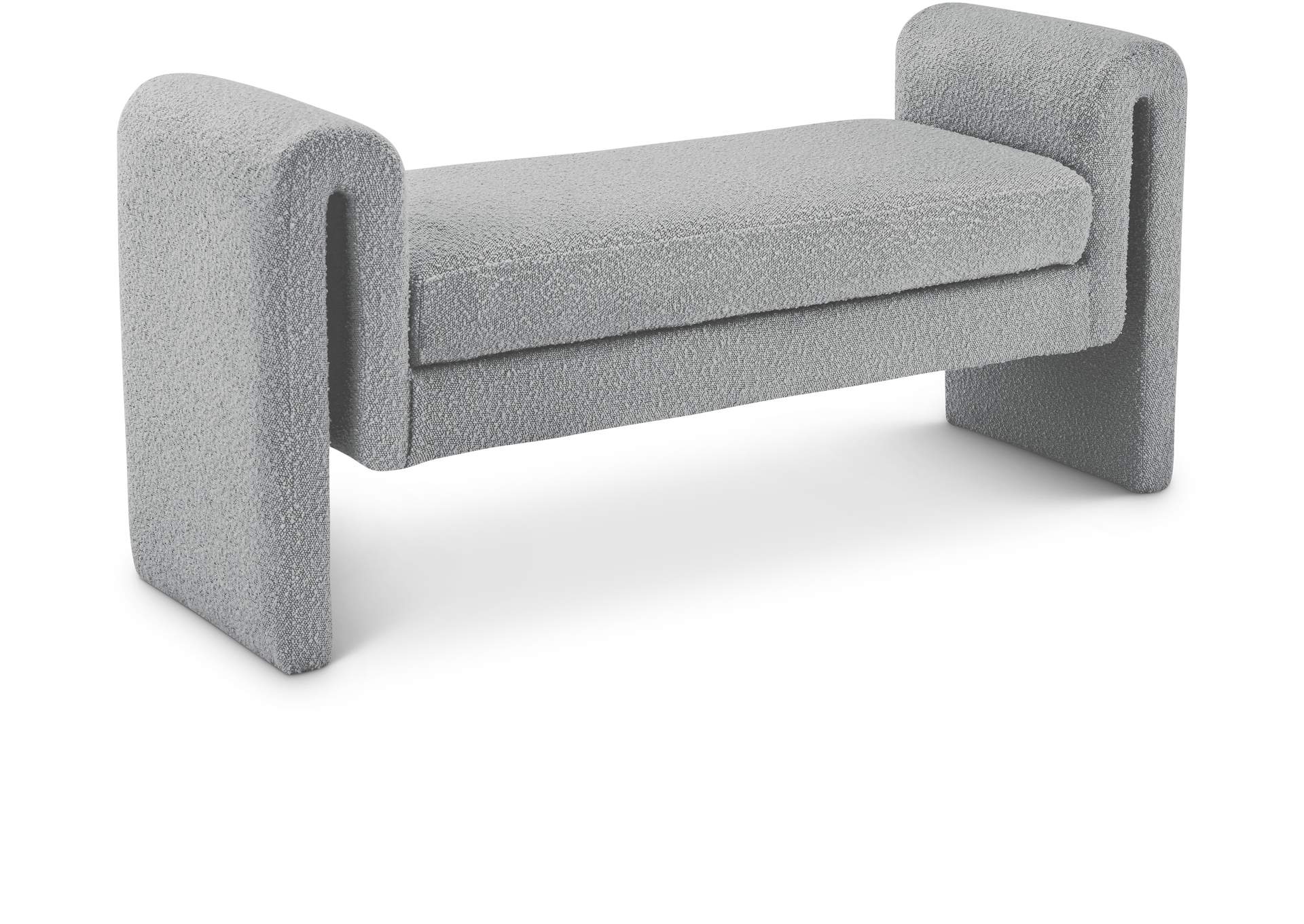 Stylus Grey Boucle Fabric Bench,Meridian Furniture