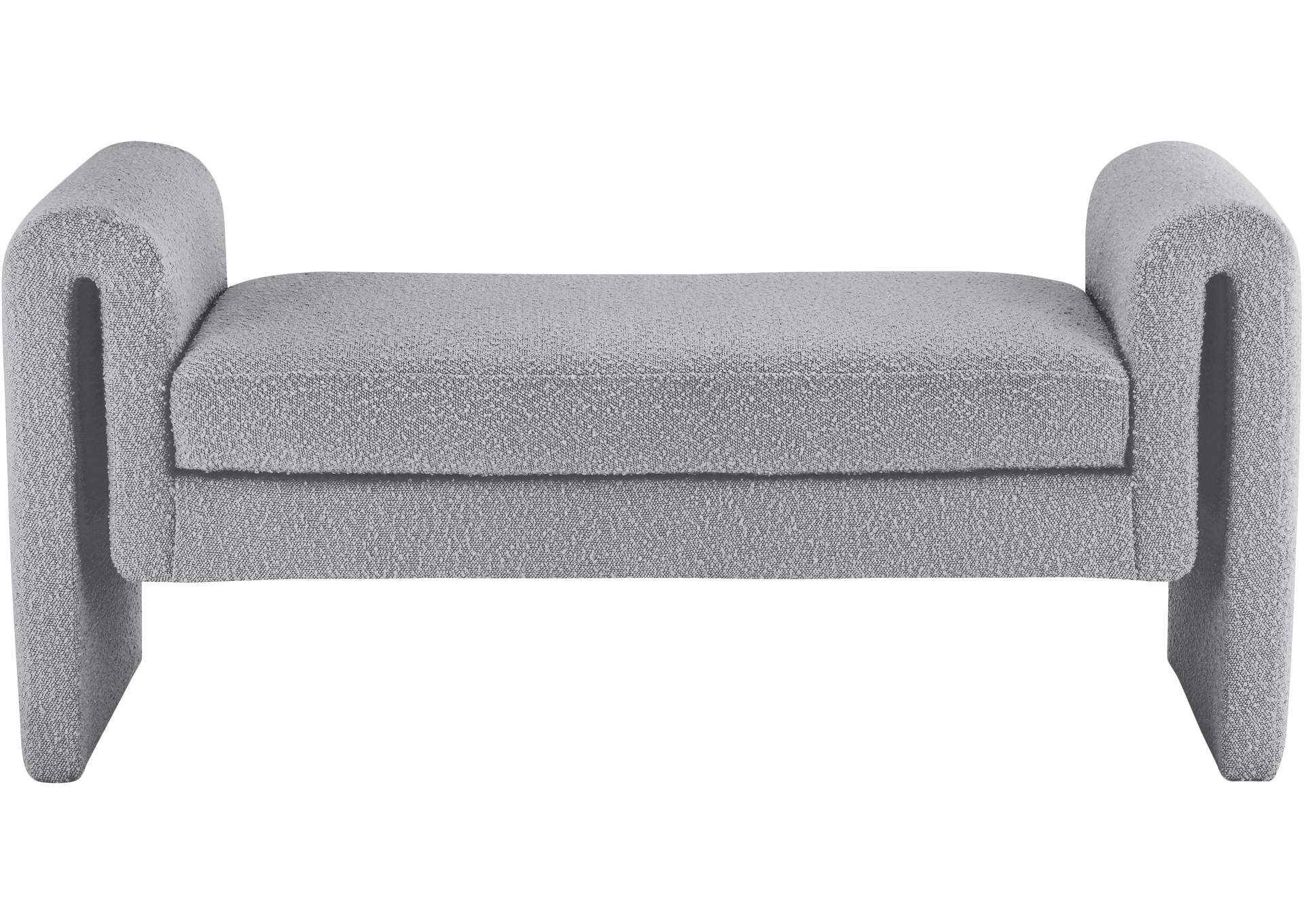 Stylus Grey Boucle Fabric Bench,Meridian Furniture