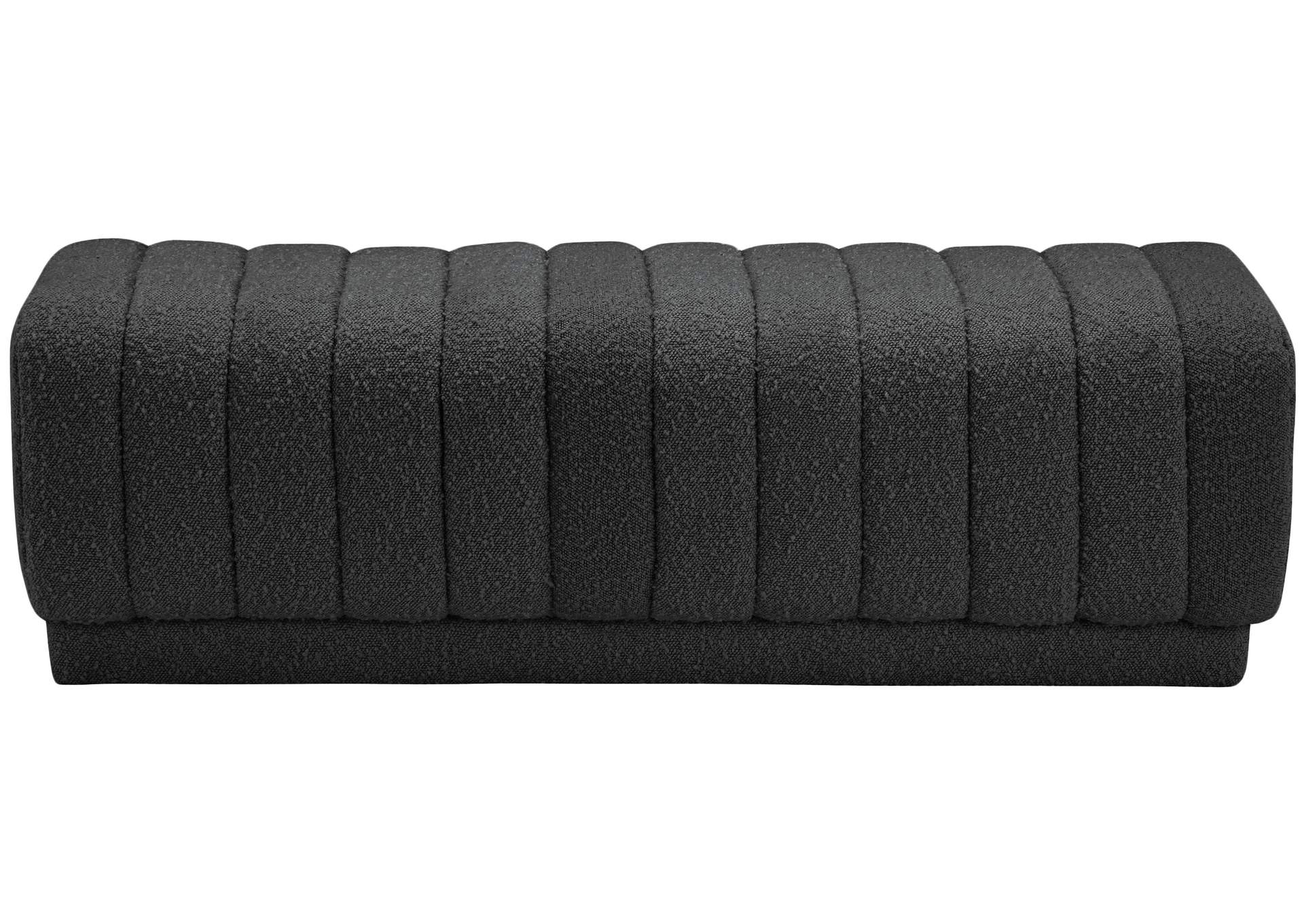 Heathrow Black Boucle Fabric Ottoman - Bench,Meridian Furniture