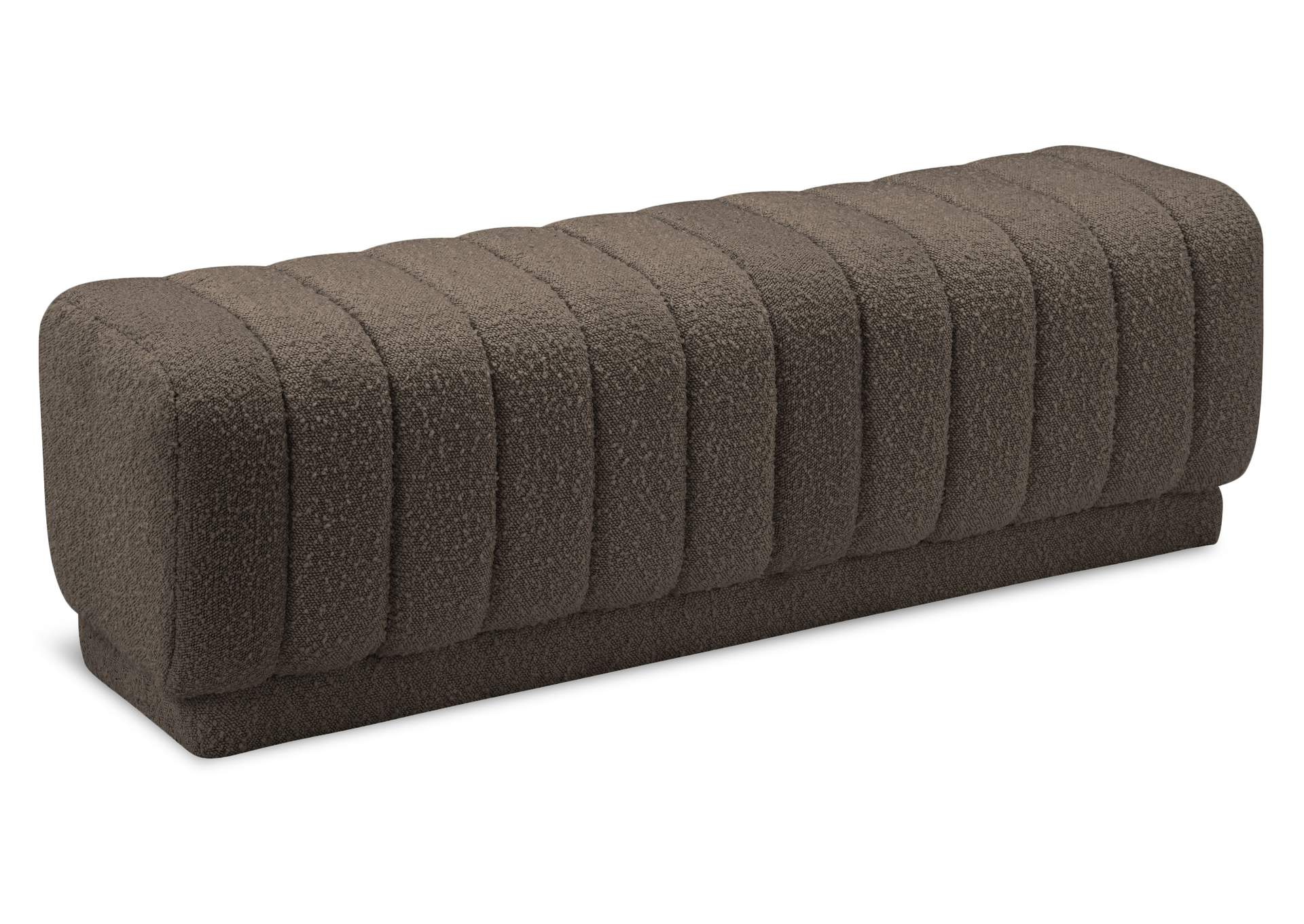 Heathrow Brown Boucle Fabric Ottoman - Bench,Meridian Furniture