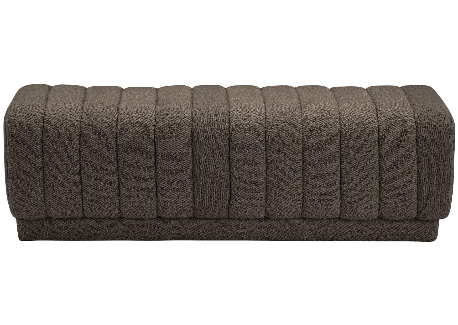 Heathrow Brown Boucle Fabric Ottoman - Bench,Meridian Furniture