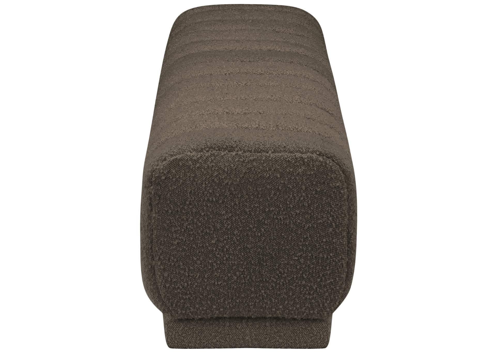 Heathrow Brown Boucle Fabric Ottoman - Bench,Meridian Furniture