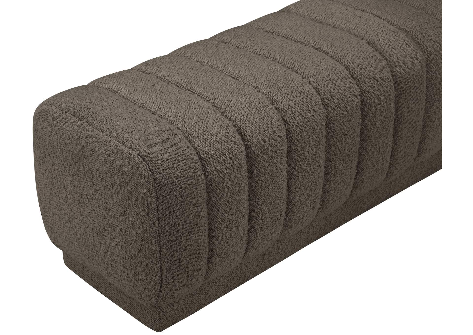 Heathrow Brown Boucle Fabric Ottoman - Bench,Meridian Furniture