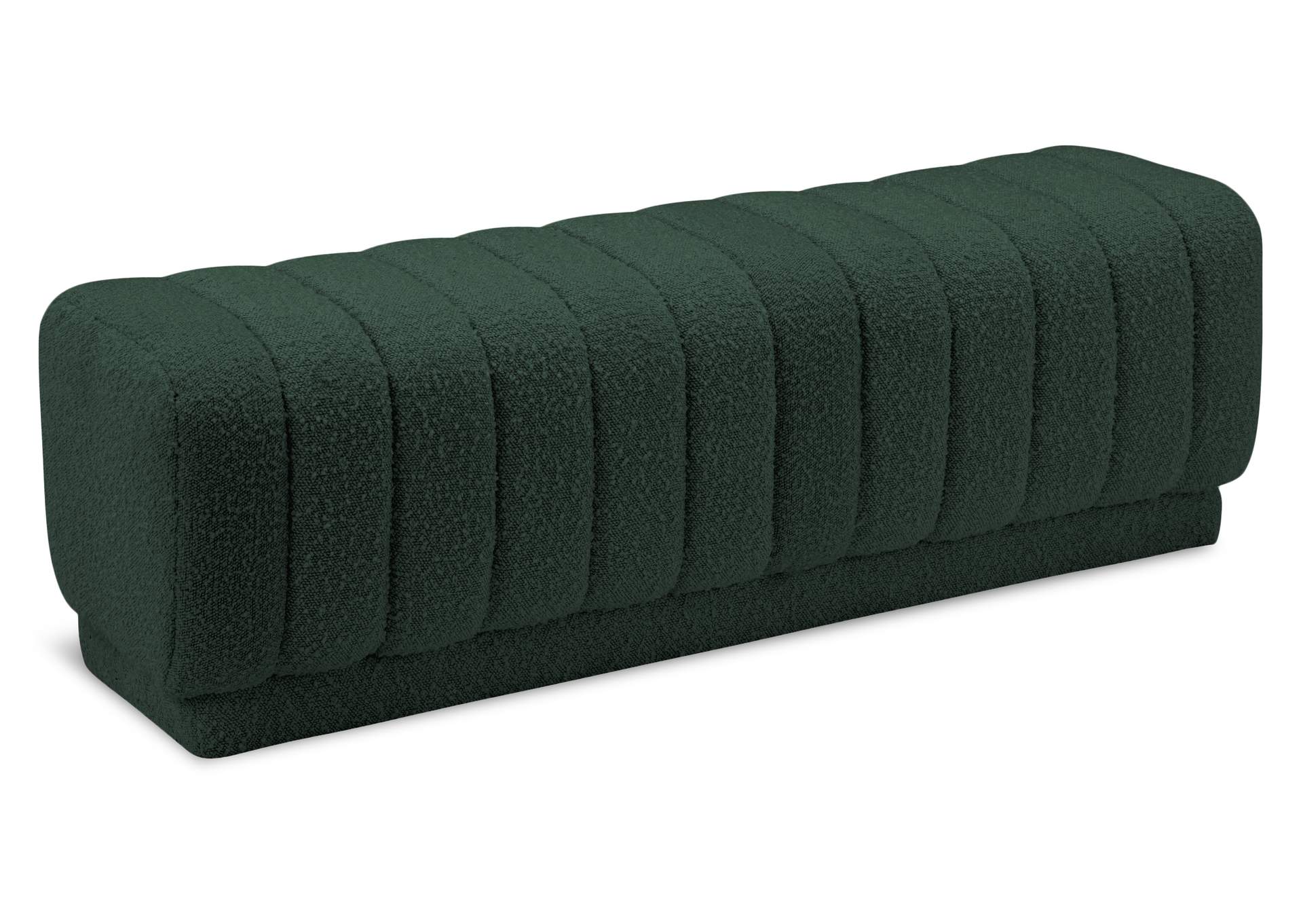 Heathrow Green Boucle Fabric Ottoman - Bench,Meridian Furniture