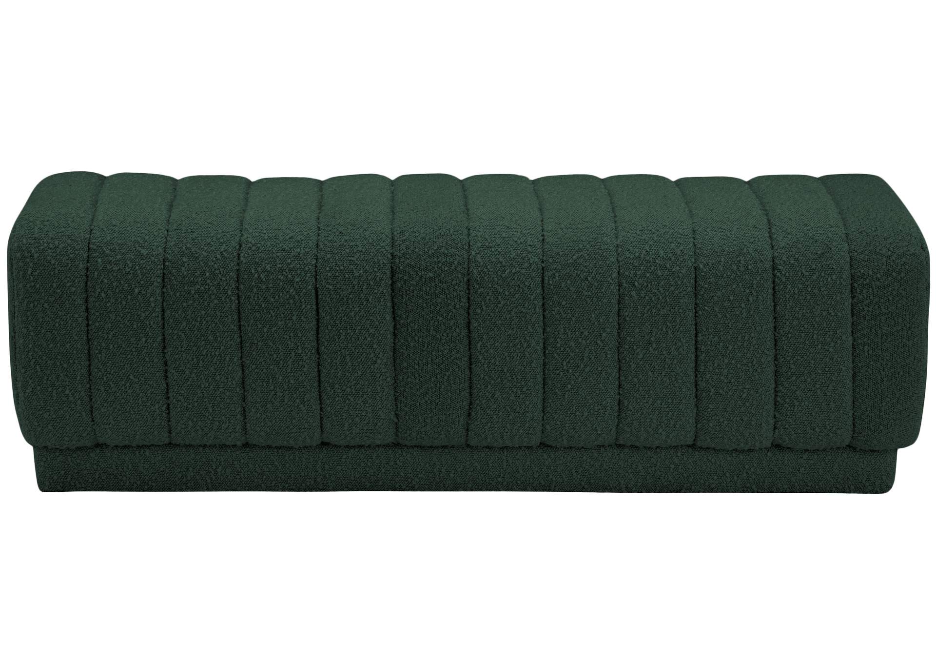 Heathrow Green Boucle Fabric Ottoman - Bench,Meridian Furniture