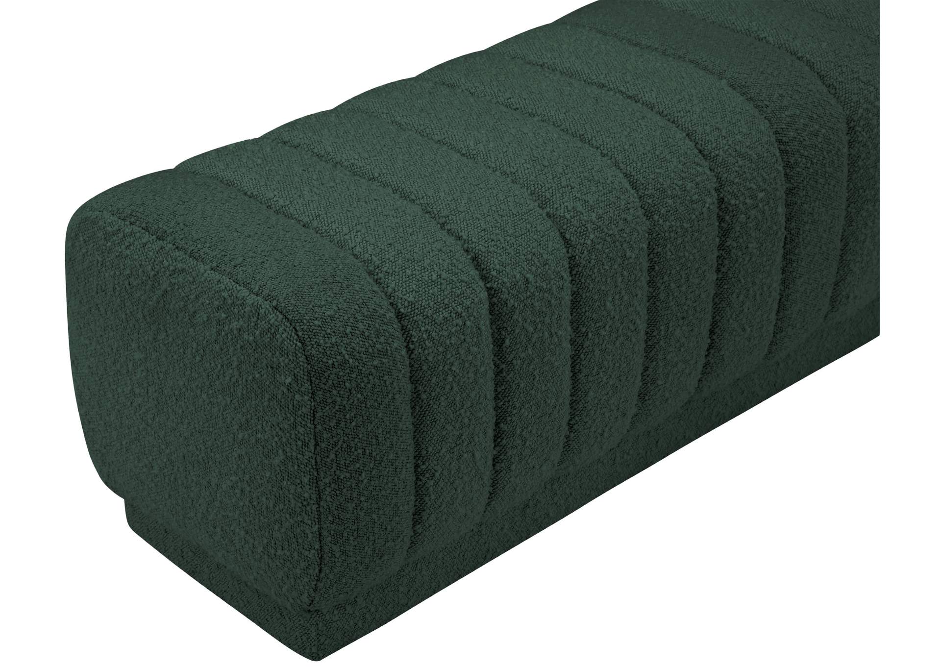 Heathrow Green Boucle Fabric Ottoman - Bench,Meridian Furniture