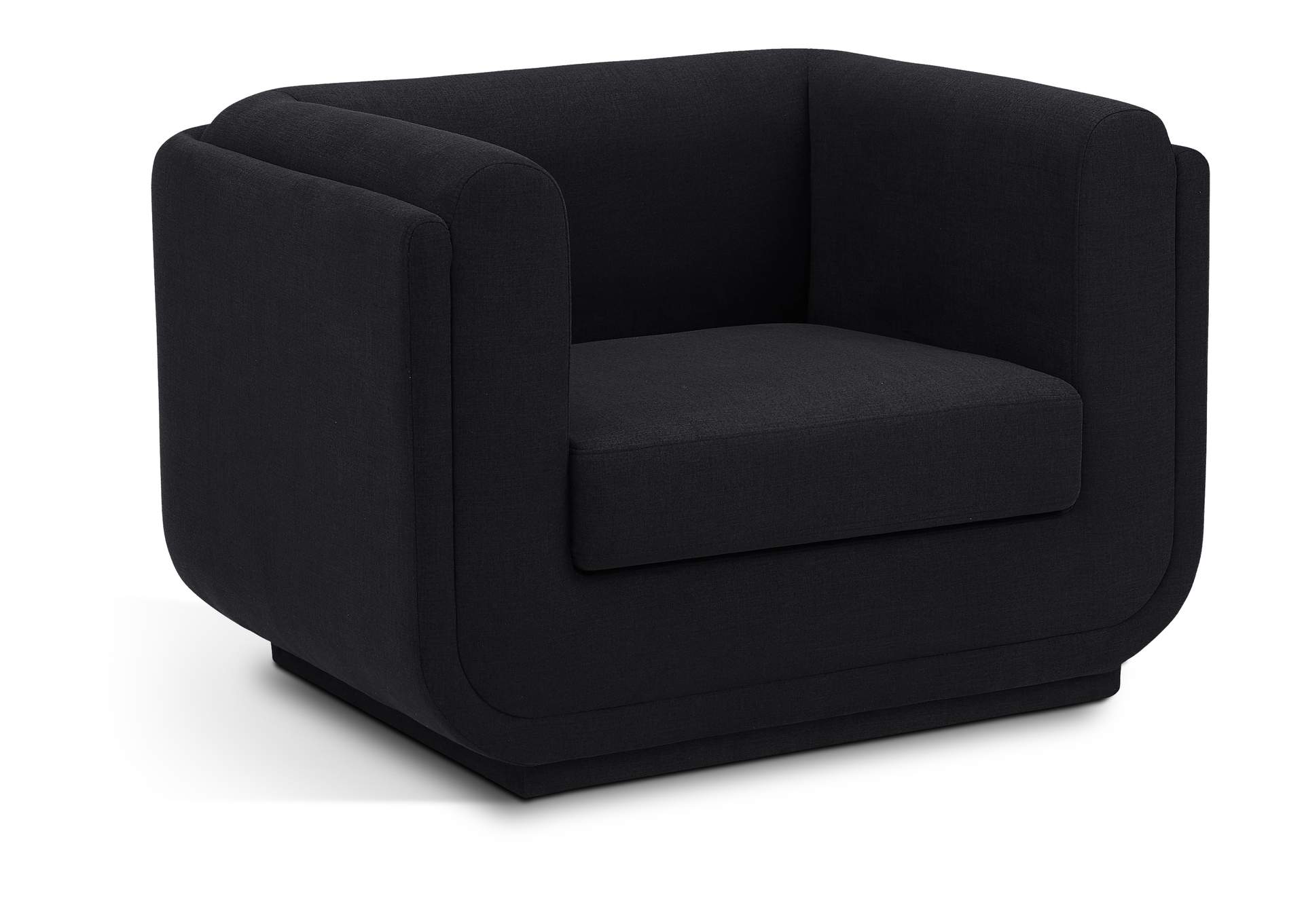Kimora Black Linen Textured Fabric Chair,Meridian Furniture