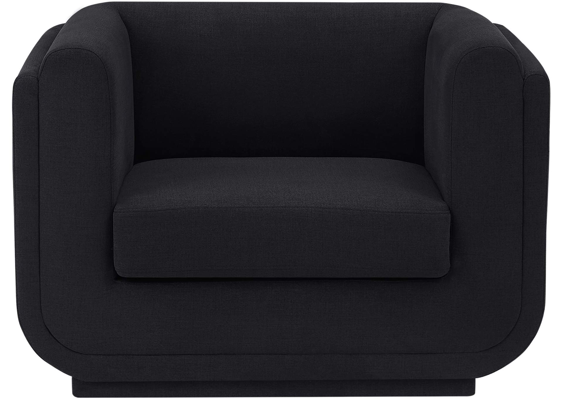Kimora Black Linen Textured Fabric Chair,Meridian Furniture