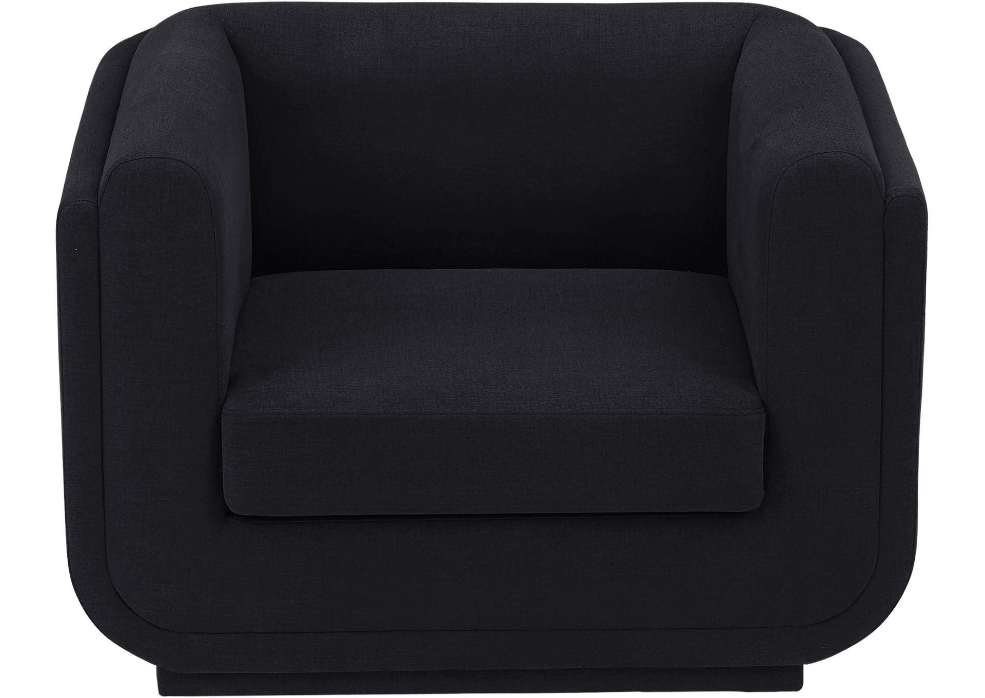 Kimora Black Linen Textured Fabric Chair,Meridian Furniture