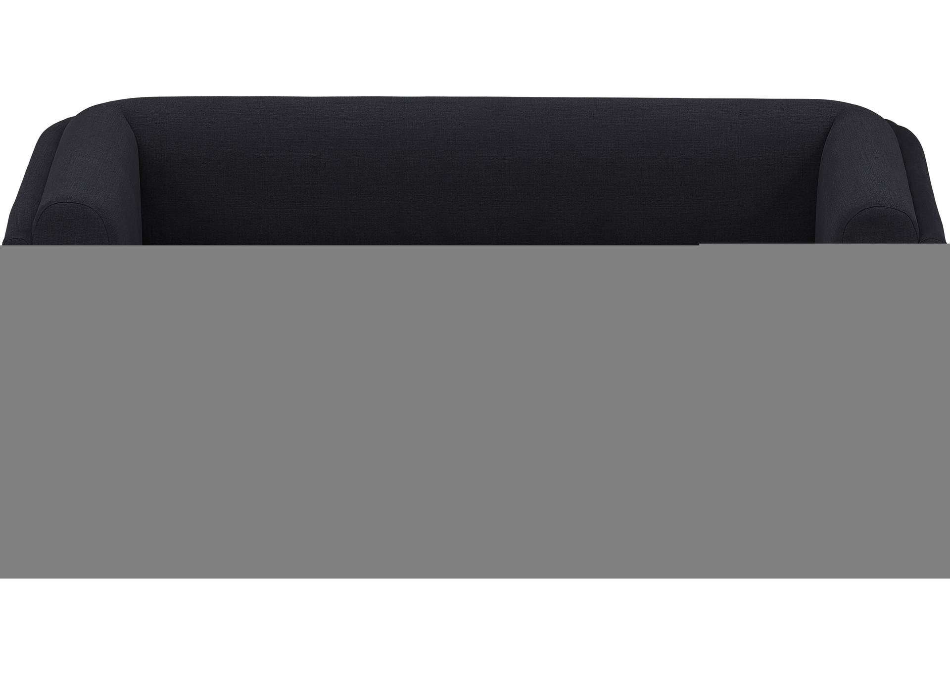 Kimora Black Linen Textured Fabric Loveseat,Meridian Furniture