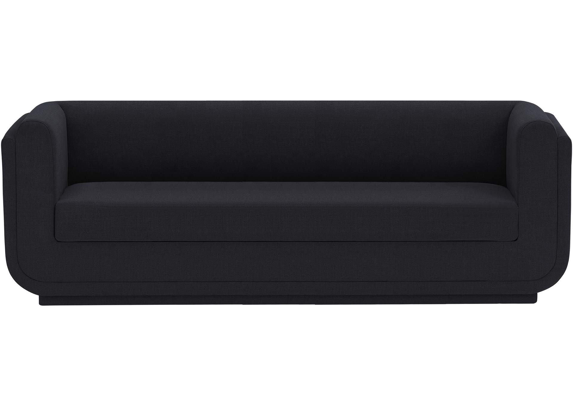 Kimora Black Linen Textured Fabric Sofa,Meridian Furniture