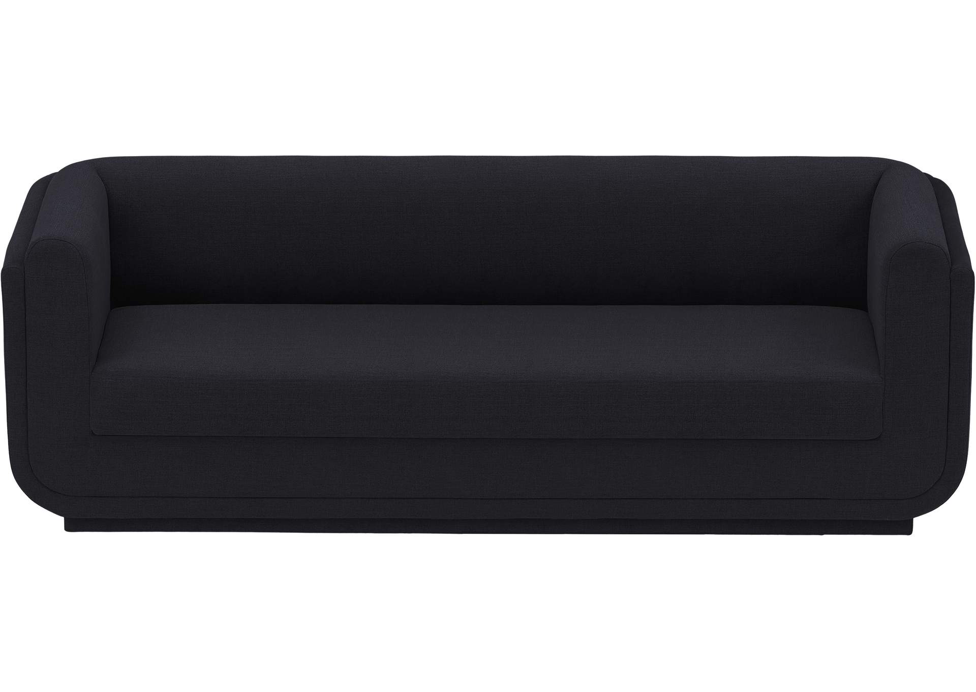 Kimora Black Linen Textured Fabric Sofa,Meridian Furniture