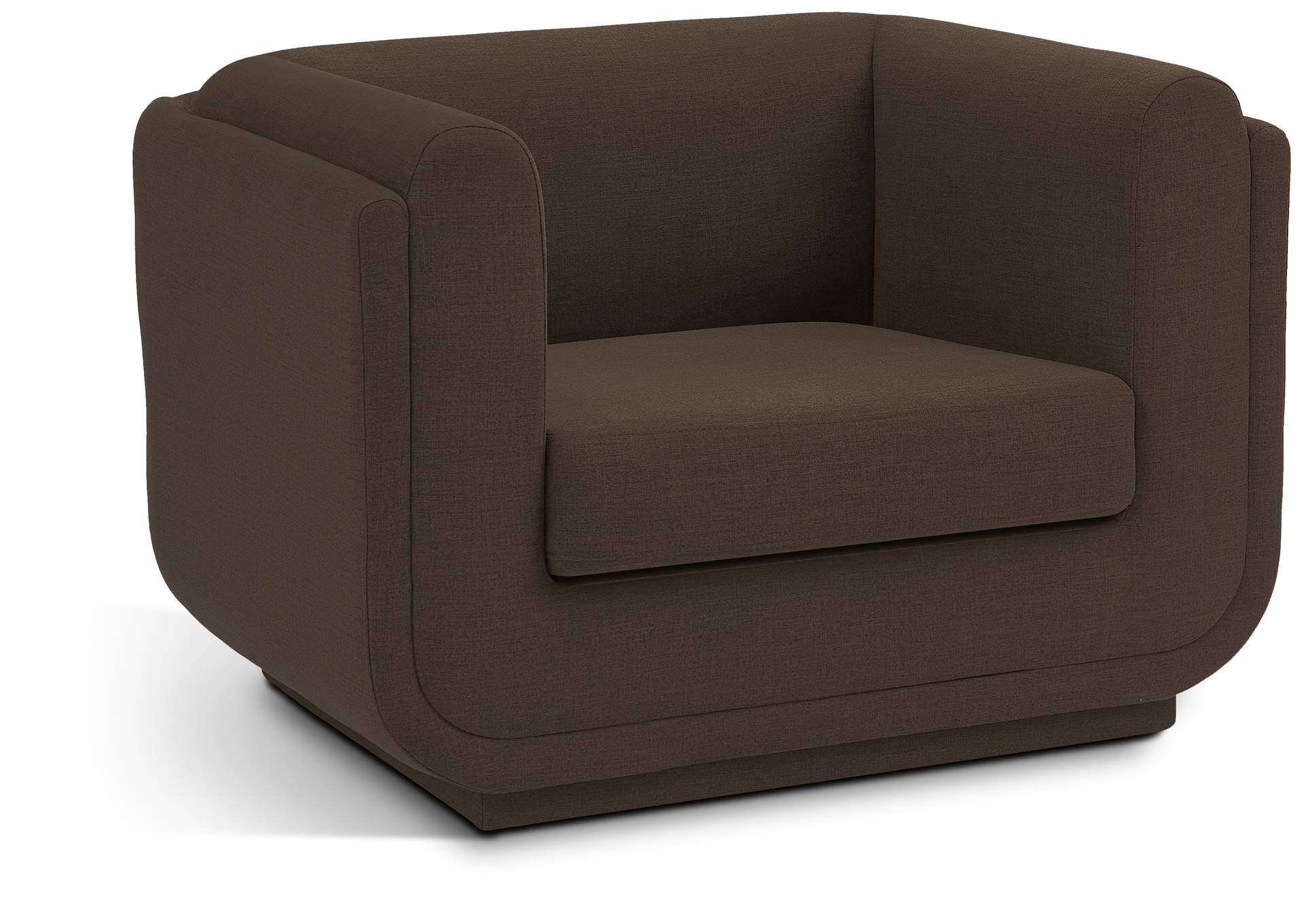Kimora Brown Linen Textured Fabric Chair,Meridian Furniture