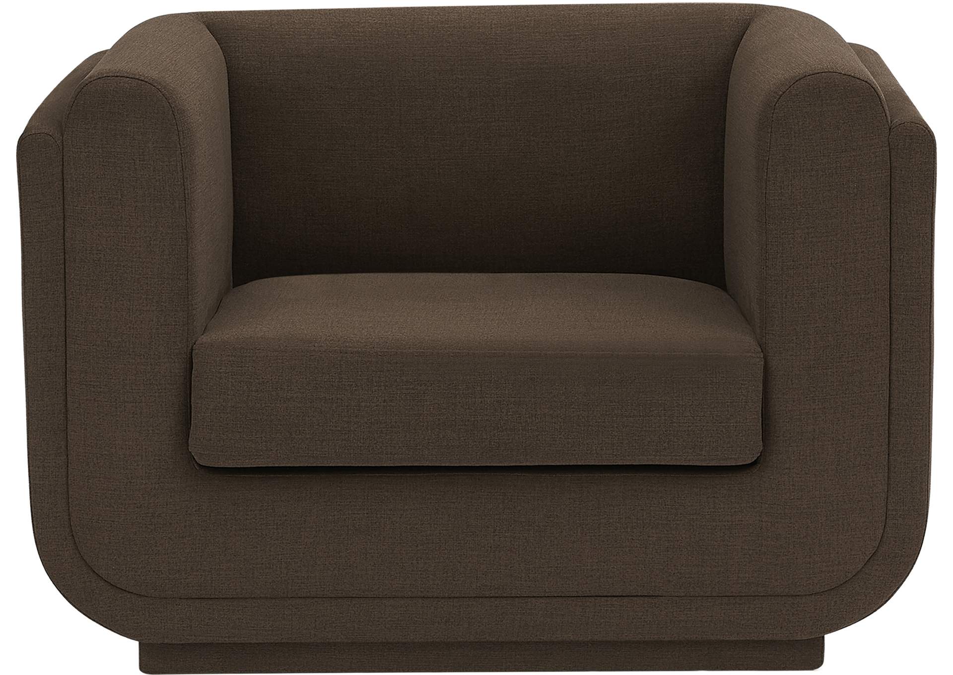 Kimora Brown Linen Textured Fabric Chair,Meridian Furniture