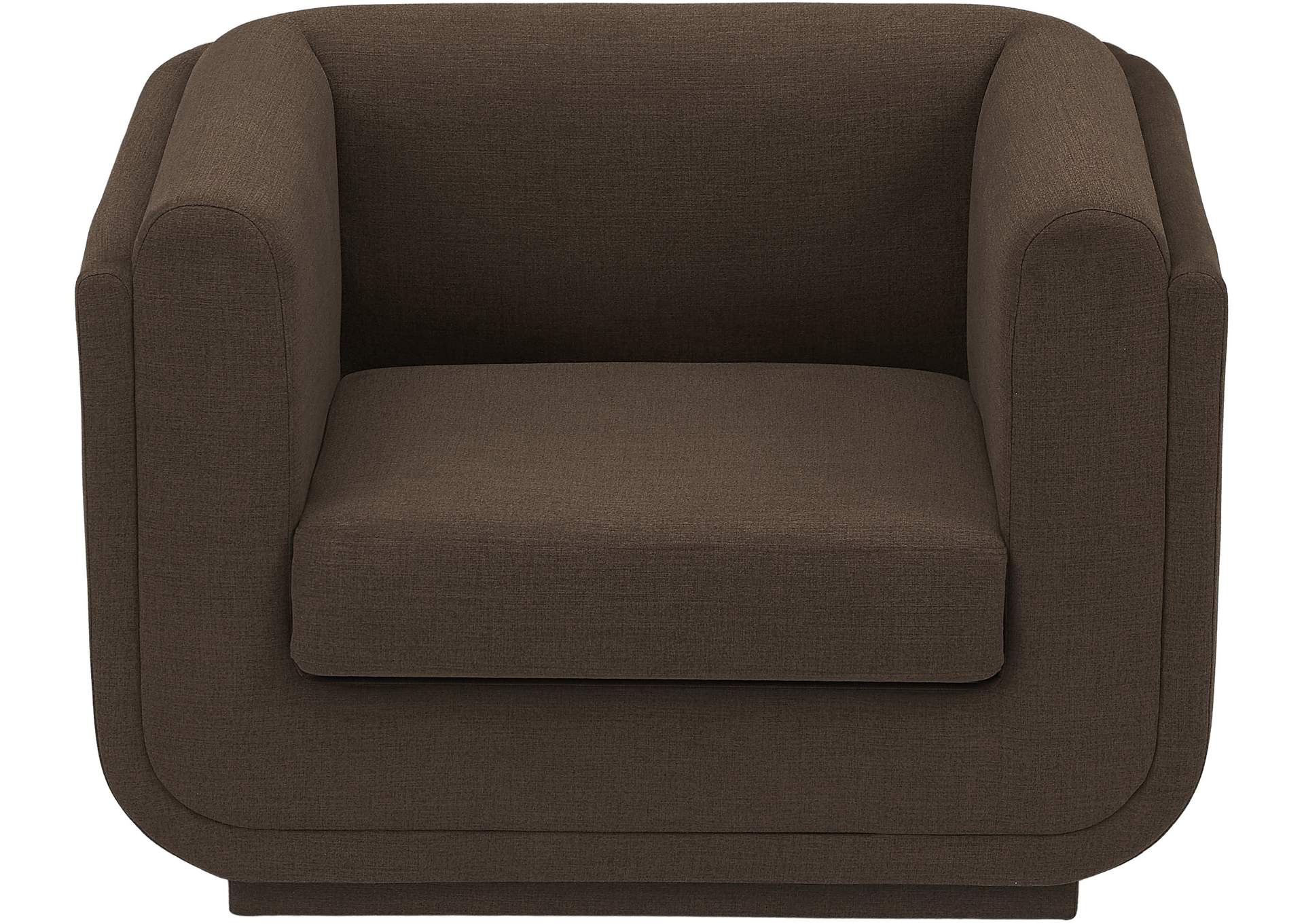 Kimora Brown Linen Textured Fabric Chair,Meridian Furniture