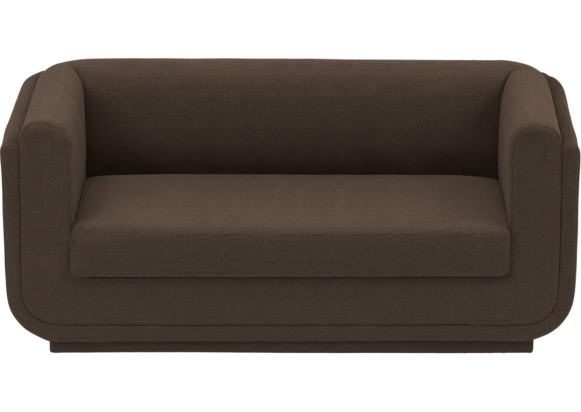 Kimora Brown Linen Textured Fabric Loveseat,Meridian Furniture