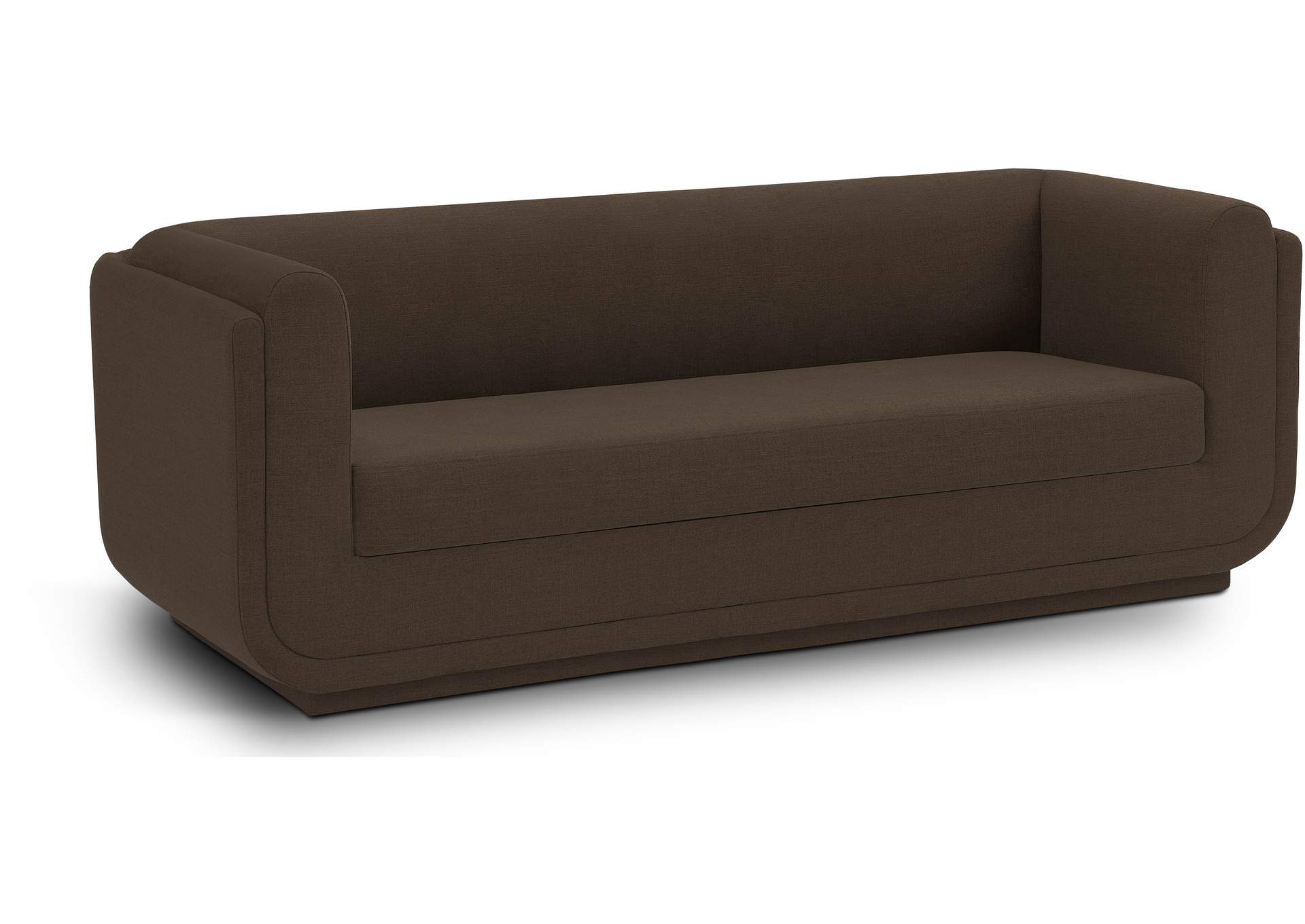 Kimora Brown Linen Textured Fabric Sofa,Meridian Furniture