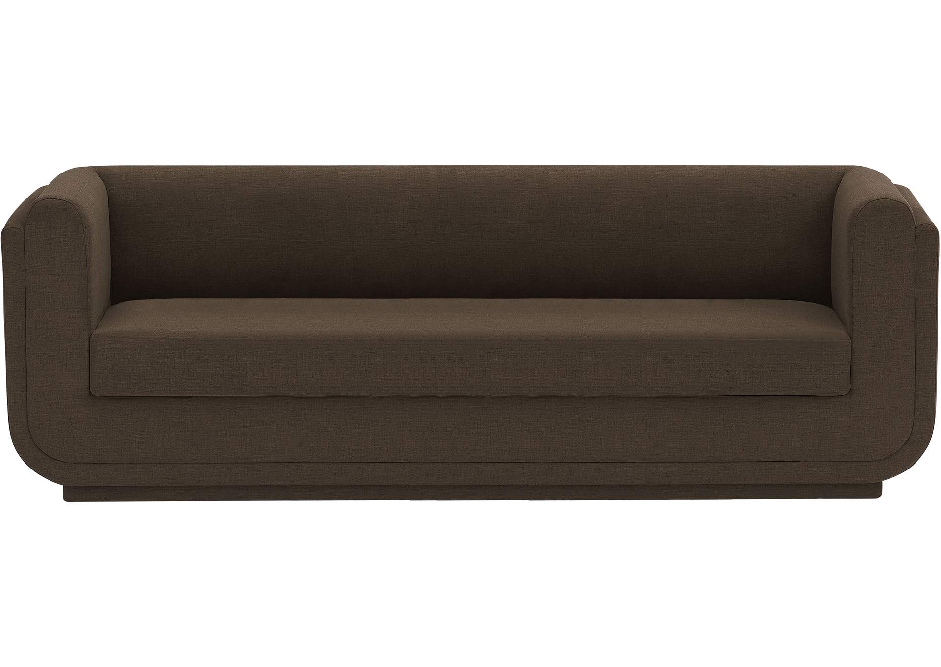 Kimora Brown Linen Textured Fabric Sofa,Meridian Furniture