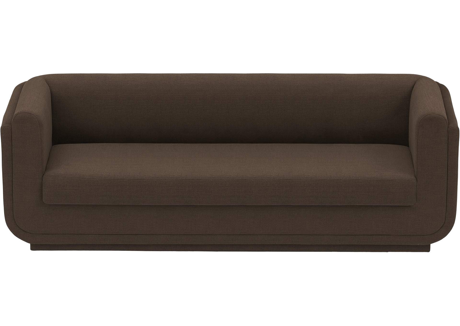 Kimora Brown Linen Textured Fabric Sofa,Meridian Furniture