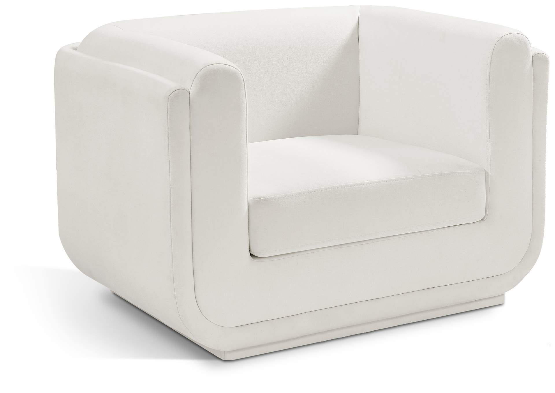 Kimora Cream Linen Textured Fabric Chair,Meridian Furniture