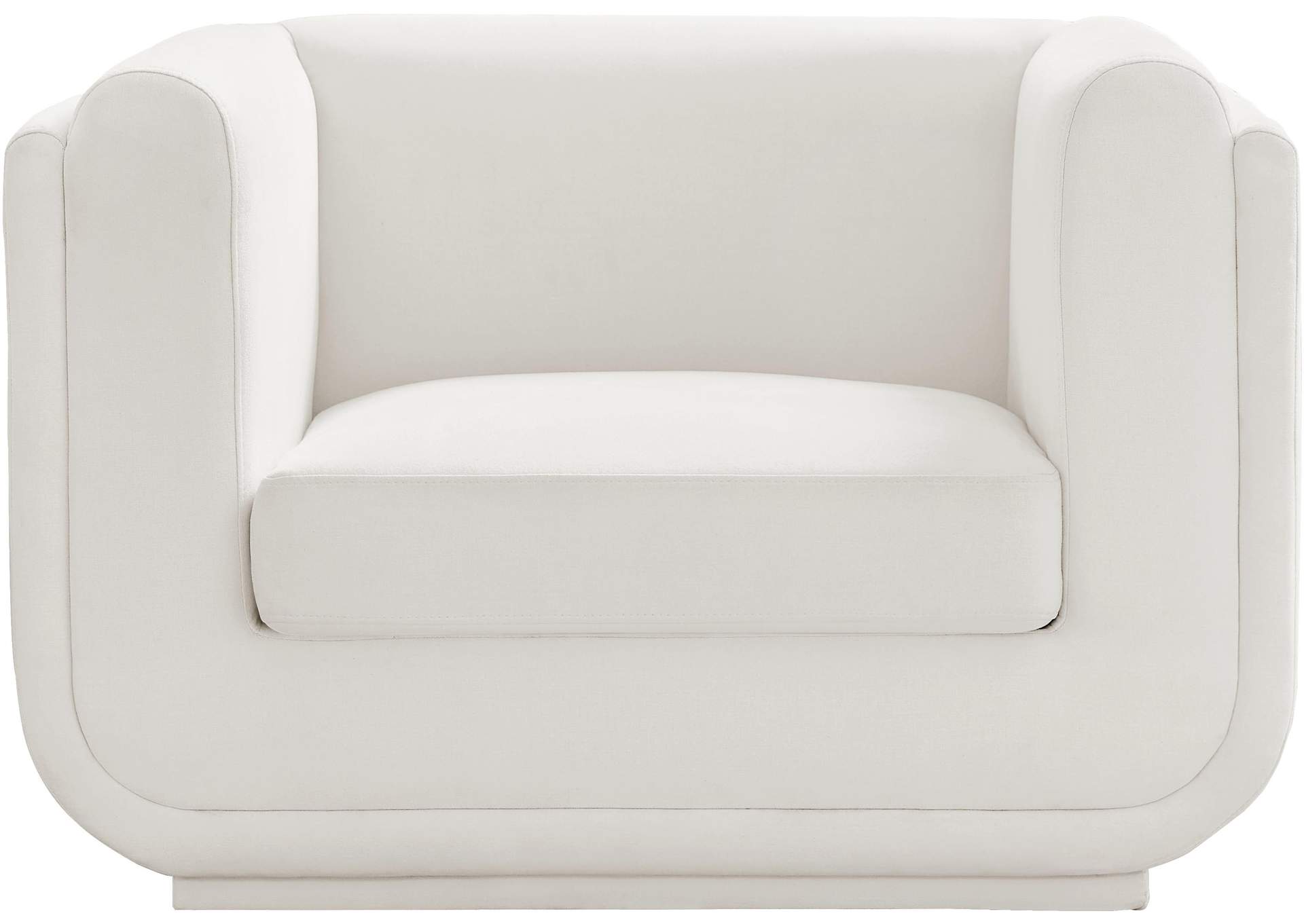 Kimora Cream Linen Textured Fabric Chair,Meridian Furniture