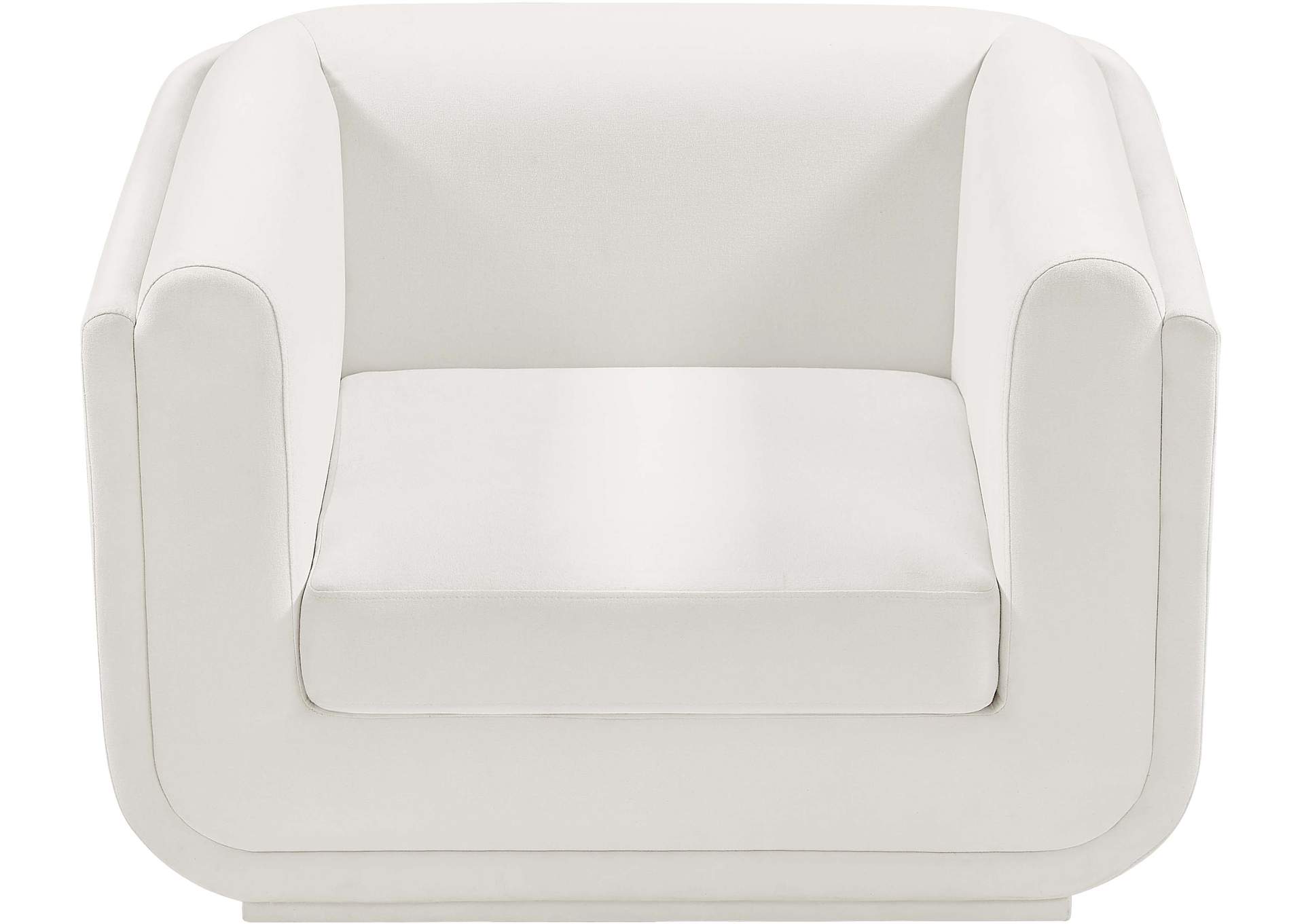Kimora Cream Linen Textured Fabric Chair,Meridian Furniture