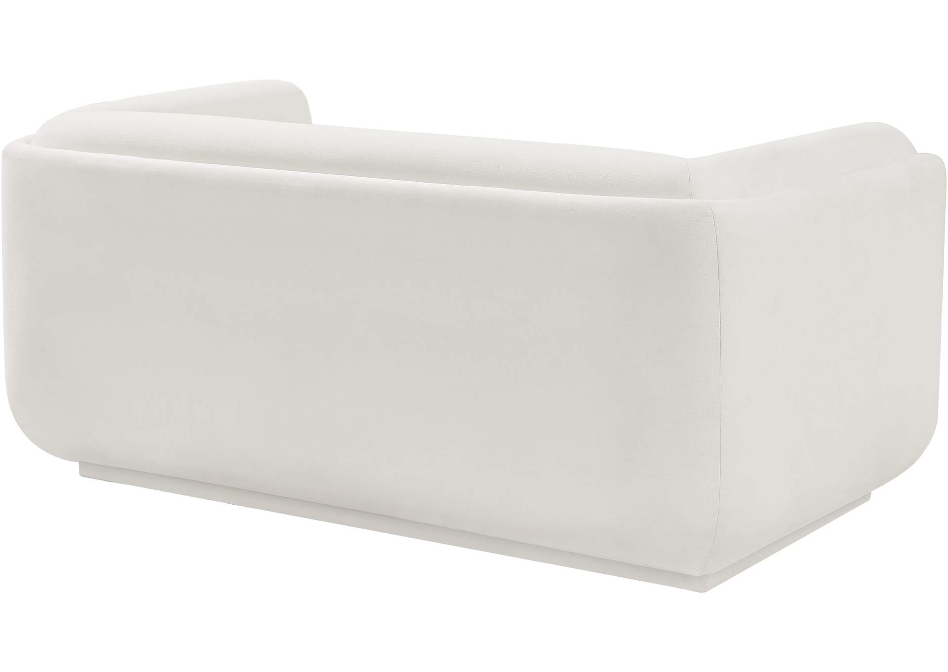 Kimora Cream Linen Textured Fabric Loveseat,Meridian Furniture