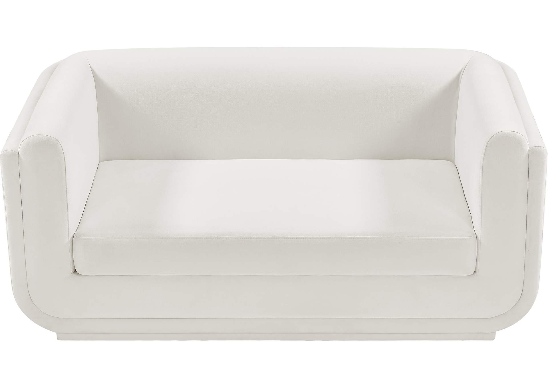 Kimora Cream Linen Textured Fabric Loveseat,Meridian Furniture