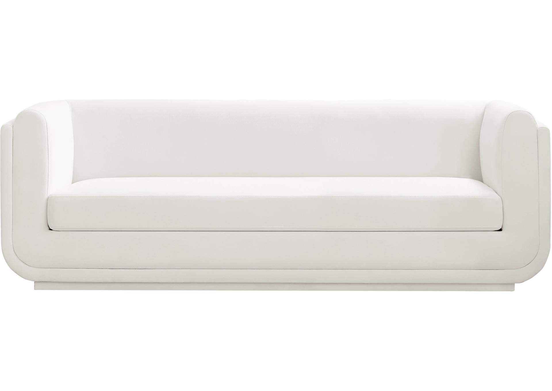 Kimora Cream Linen Textured Fabric Sofa,Meridian Furniture