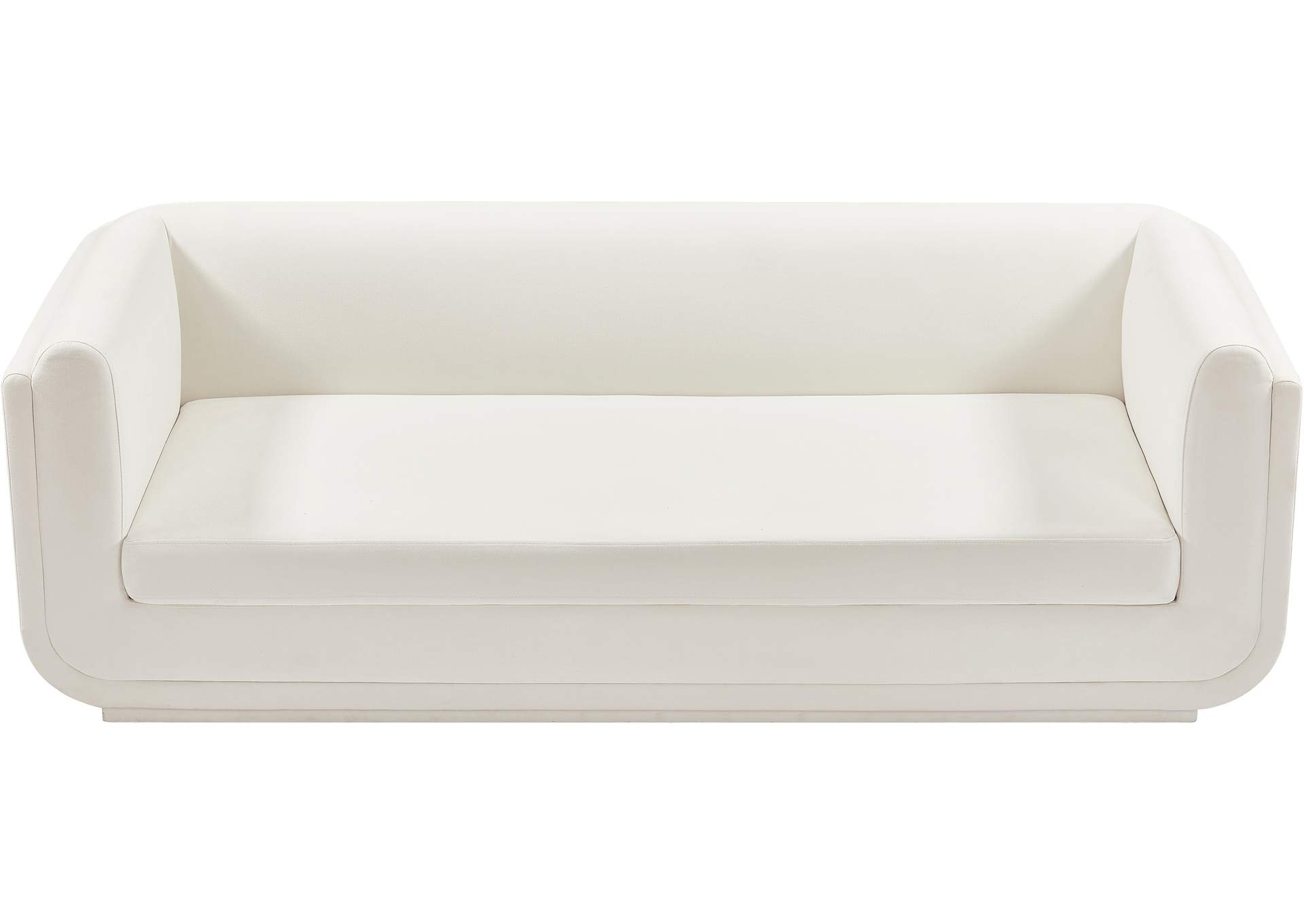 Kimora Cream Linen Textured Fabric Sofa,Meridian Furniture