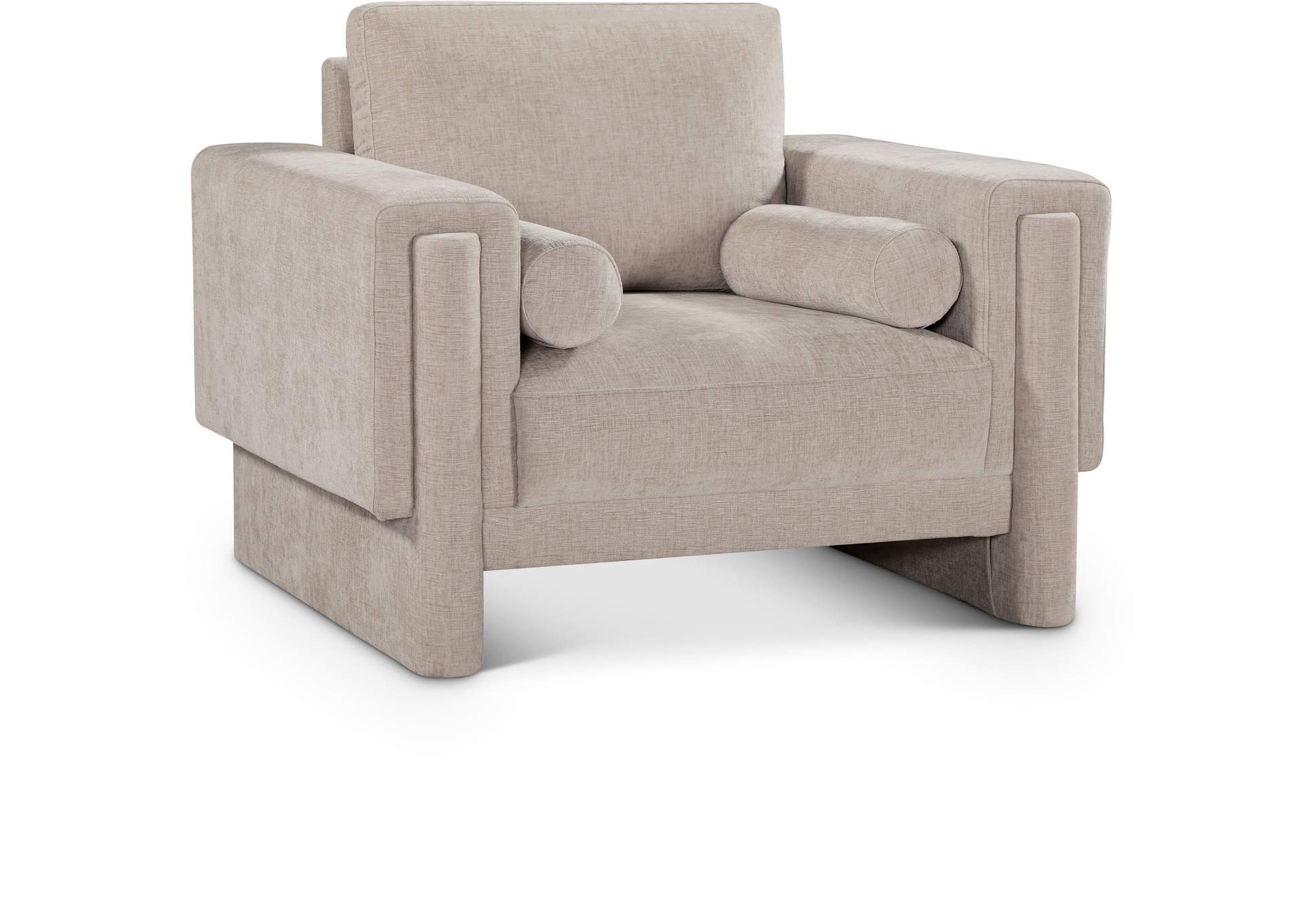 Madeline Beige Chenille Fabric Chair,Meridian Furniture