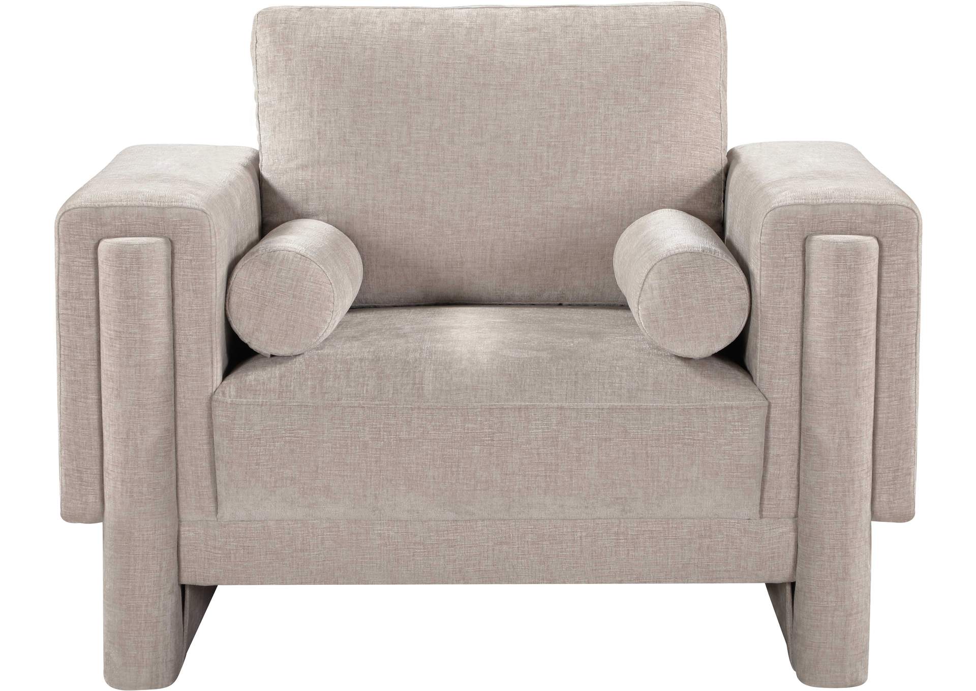 Madeline Beige Chenille Fabric Chair,Meridian Furniture