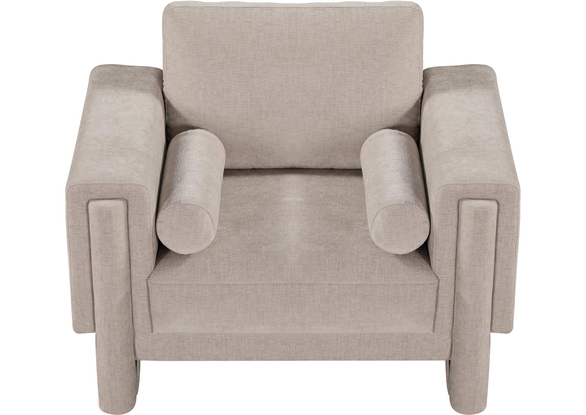 Madeline Beige Chenille Fabric Chair,Meridian Furniture