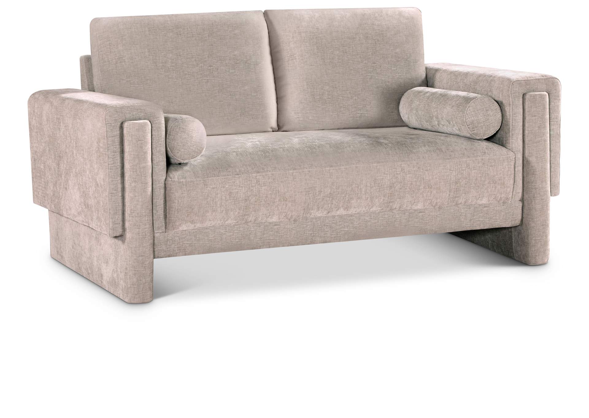 Madeline Beige Chenille Fabric Loveseat,Meridian Furniture