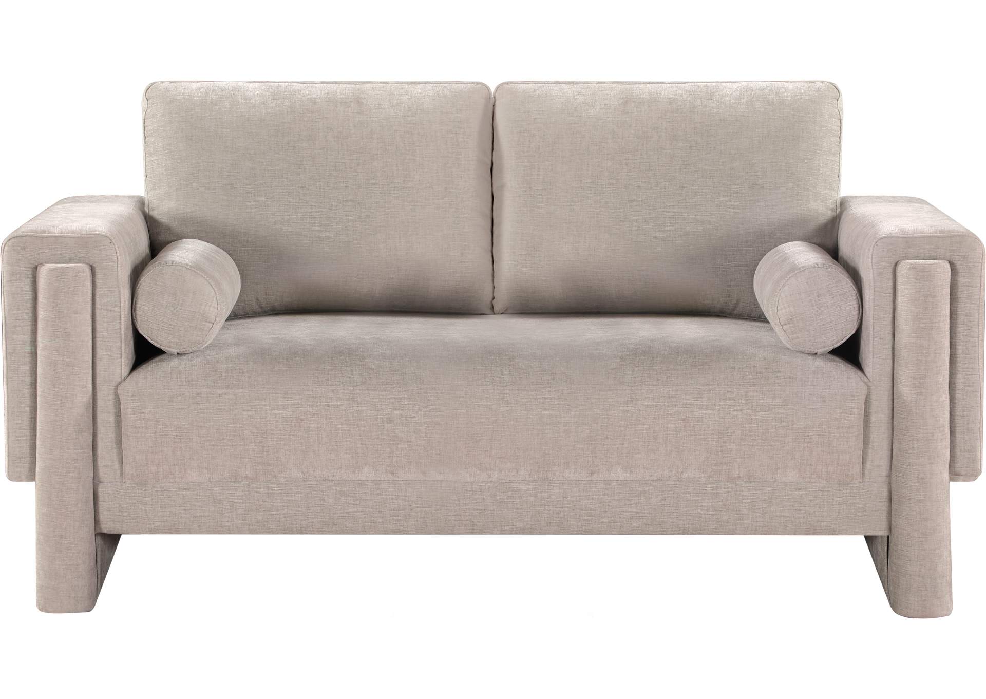 Madeline Beige Chenille Fabric Loveseat,Meridian Furniture