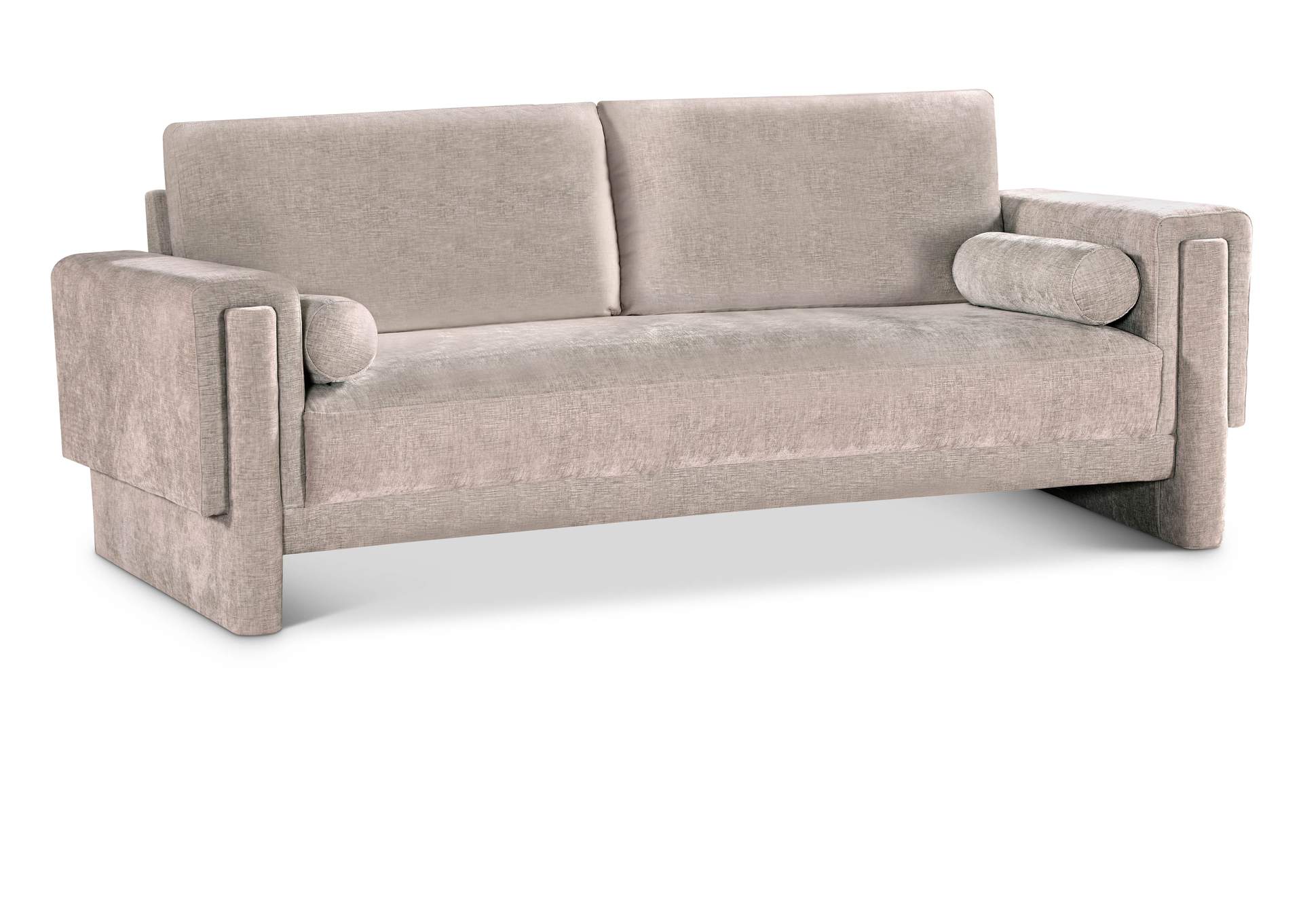 Madeline Beige Chenille Fabric Sofa,Meridian Furniture