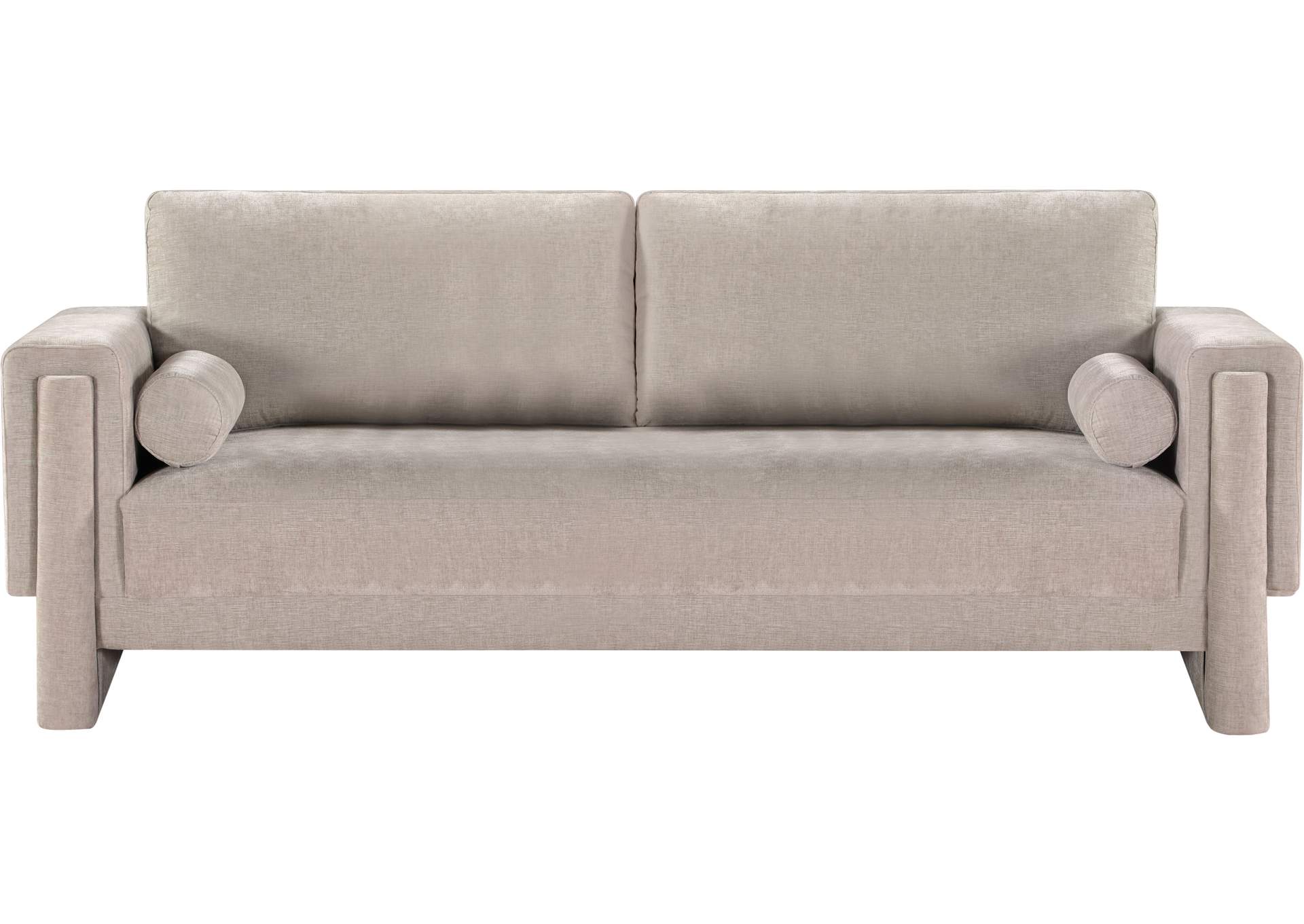 Madeline Beige Chenille Fabric Sofa,Meridian Furniture