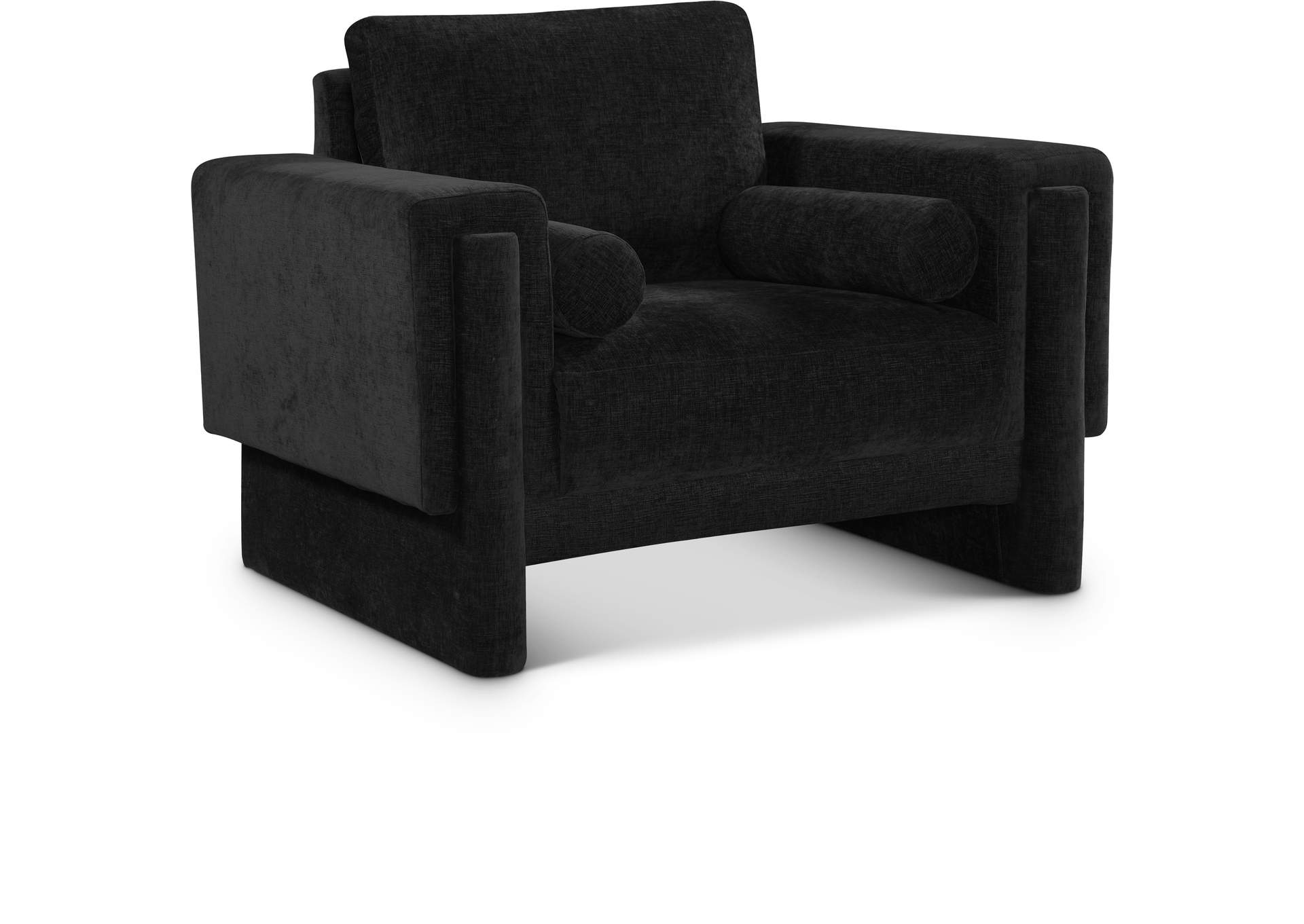 Madeline Black Chenille Fabric Chair,Meridian Furniture