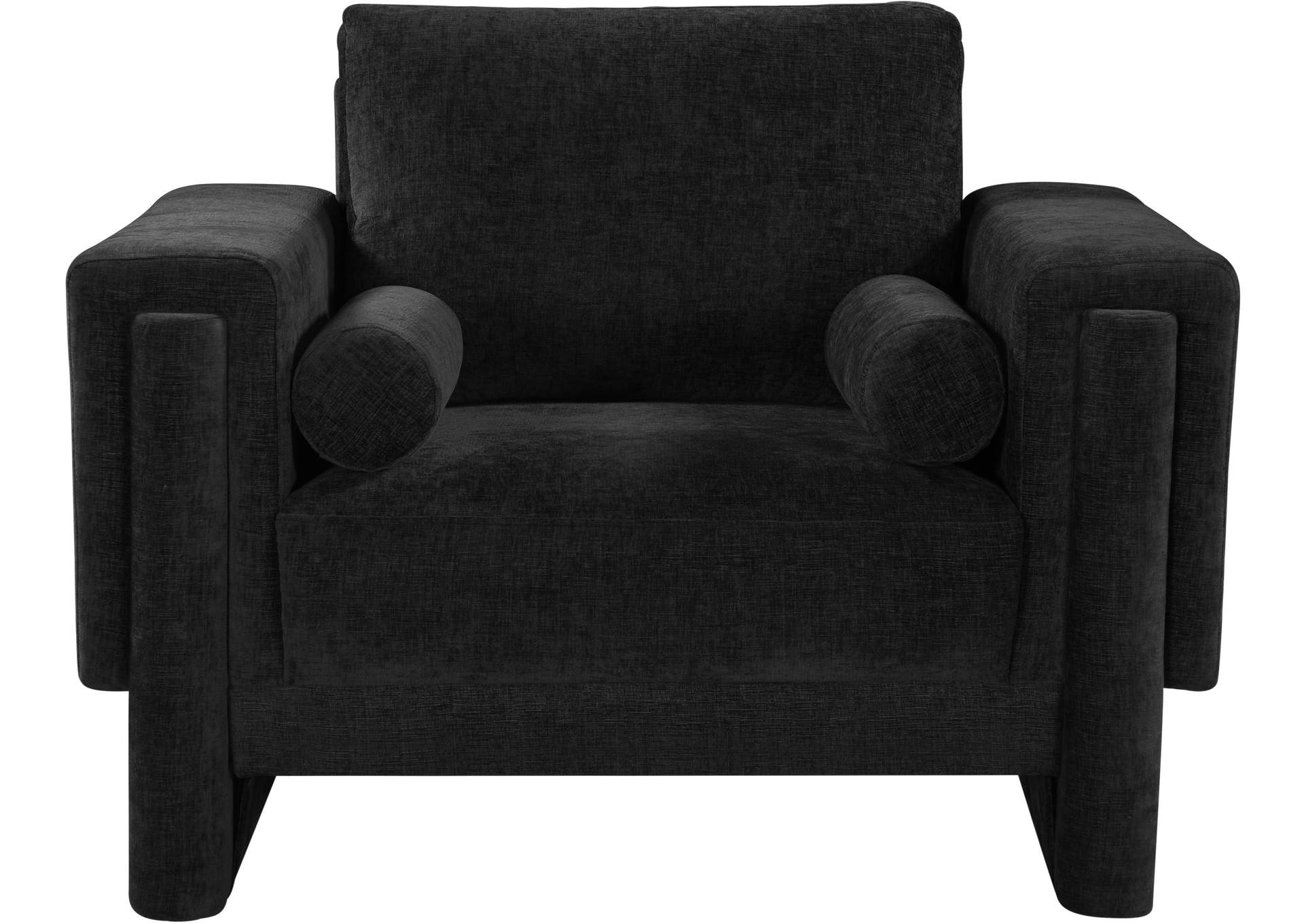 Madeline Black Chenille Fabric Chair,Meridian Furniture