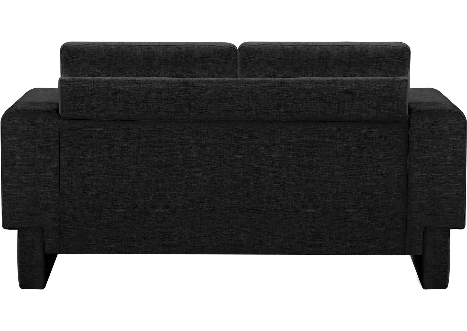 Madeline Black Chenille Fabric Loveseat,Meridian Furniture